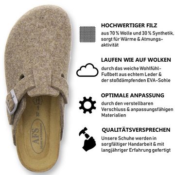 AFS-Schuhe 26900 Hausschuh für Damen aus Filz mit Fußbett, Made in Germany