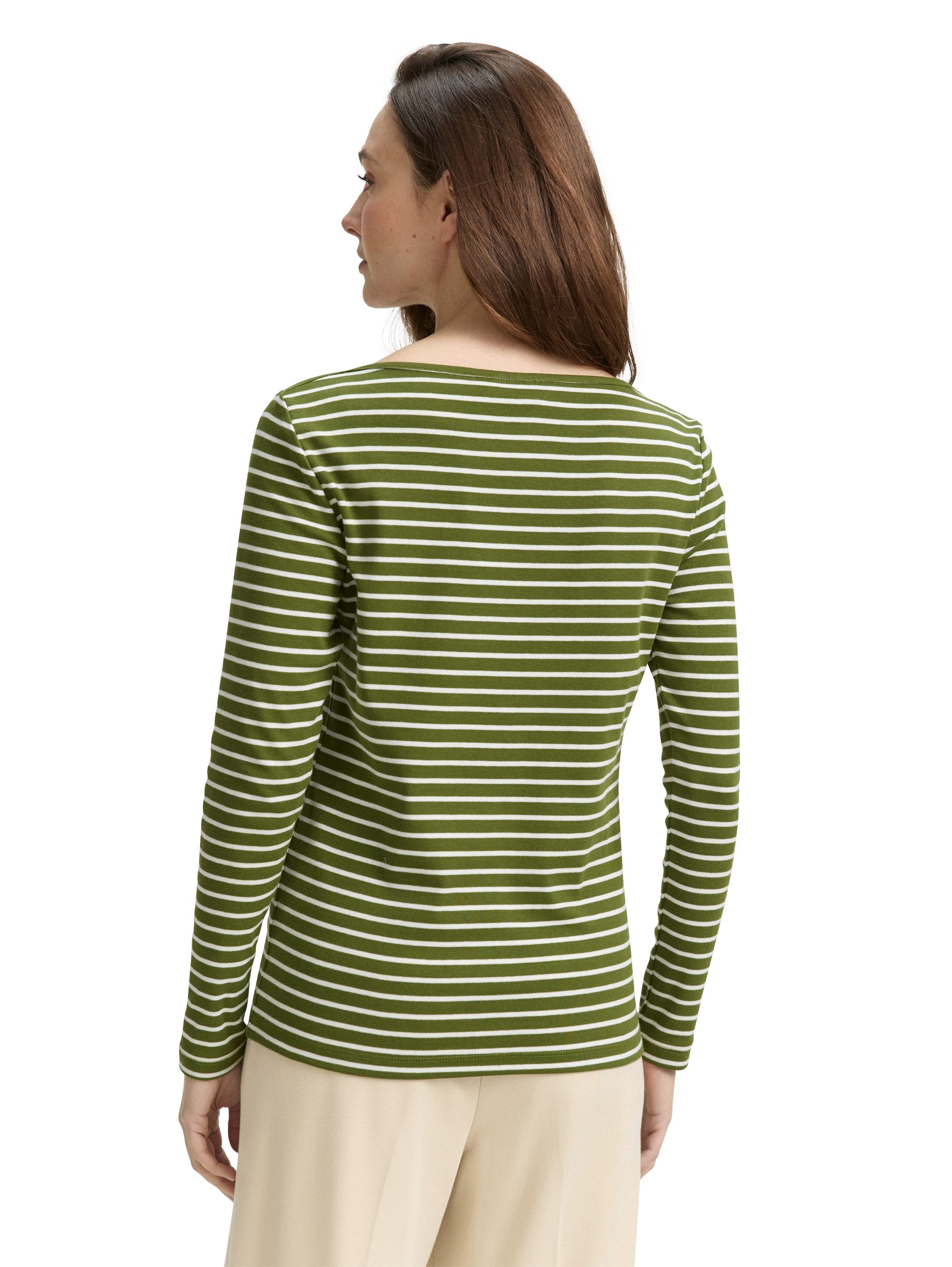 TOM TAILOR Langarmshirt mit Streifen Muster günstig online kaufen