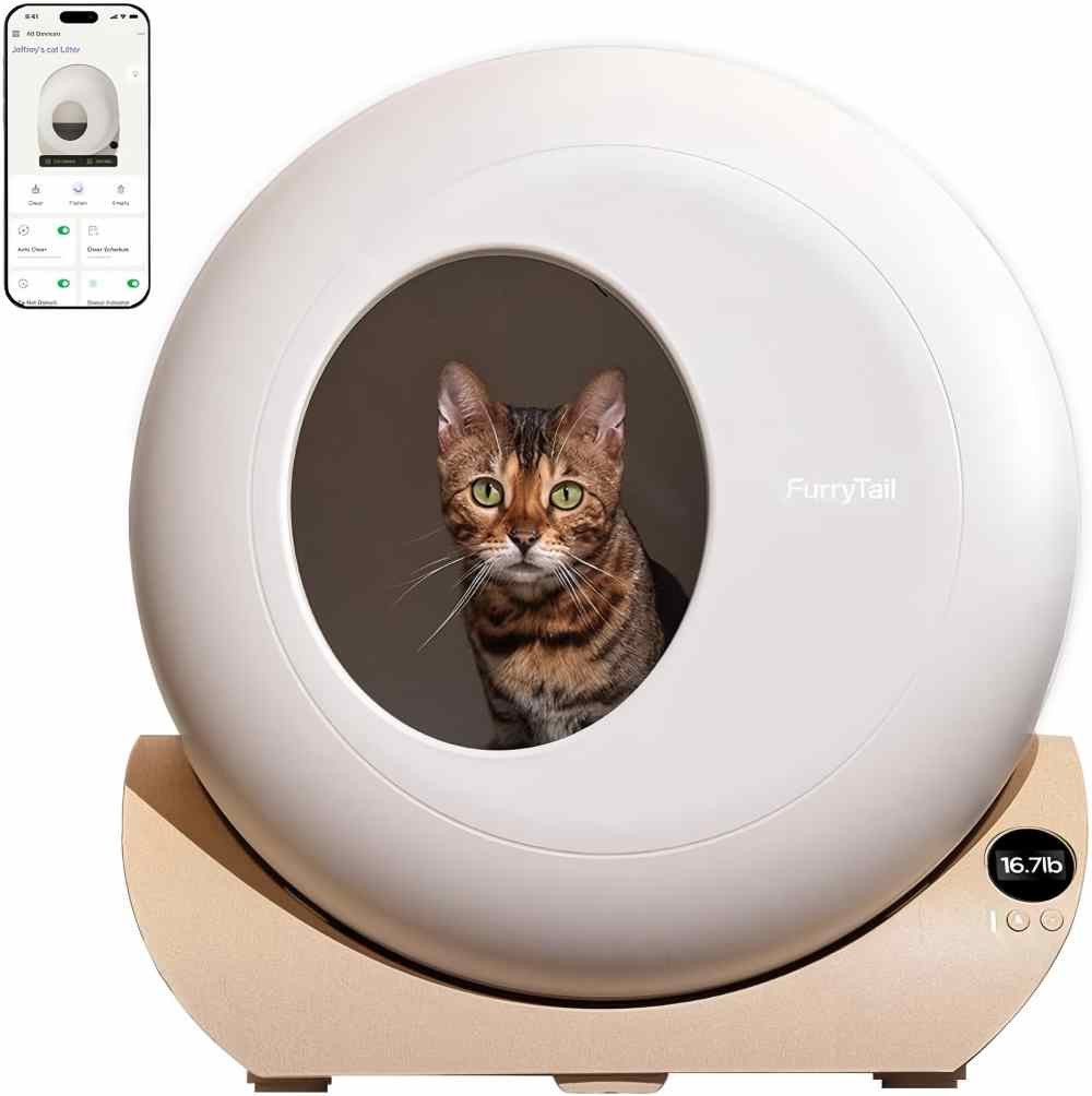 Katzentoilette Selbstreinigende Katzentoilette mit App,inklusive 40Katzenstreubeuteln