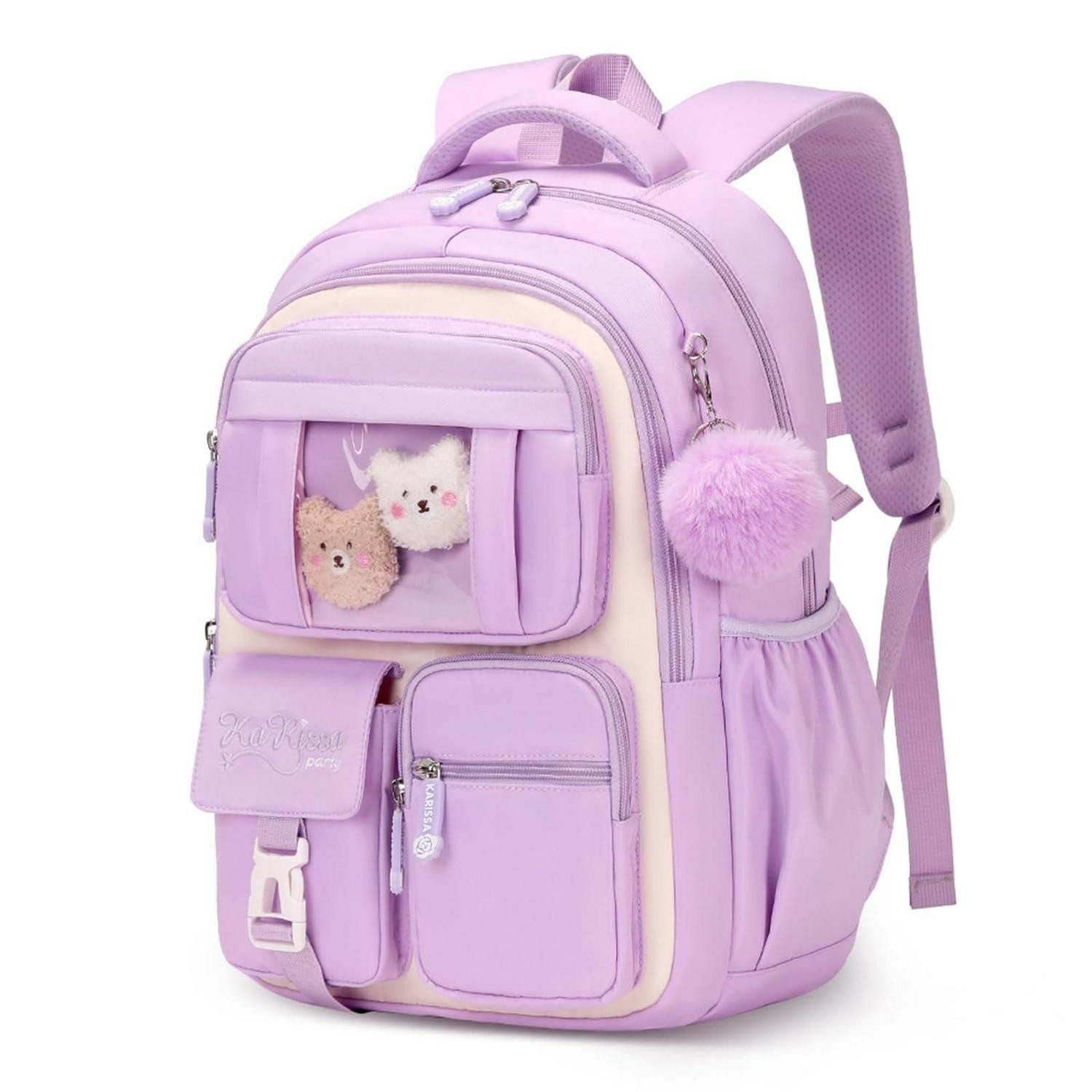 LuxusKollektion Schulranzen Schultasche Mädchen Lila/Weiss 1-5 Klasse