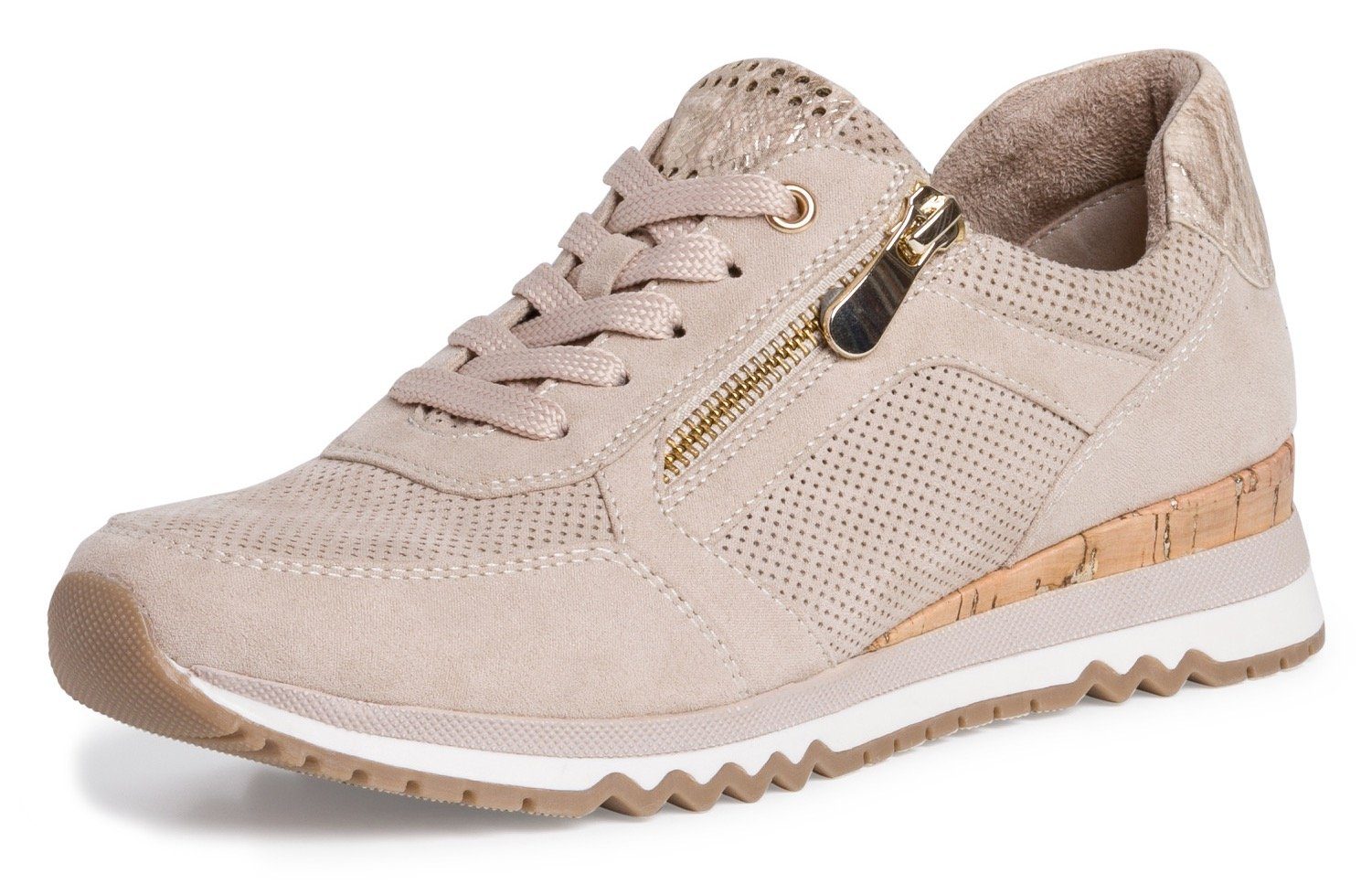 MARCO TOZZI Sneaker mit Metallic-Details hellbeige