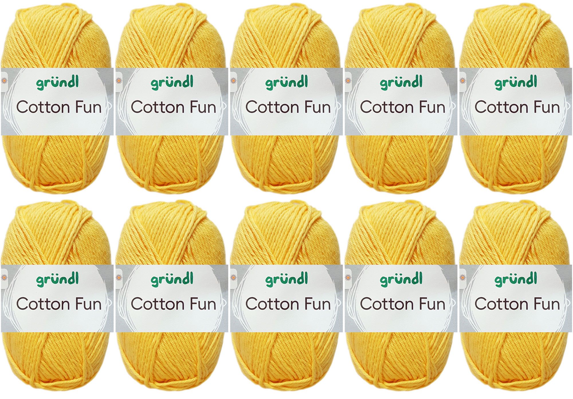 Gründl 10x50 Gramm Gründl Cotton Fun (von einer Farbe) Farbauswahl Häkelwolle