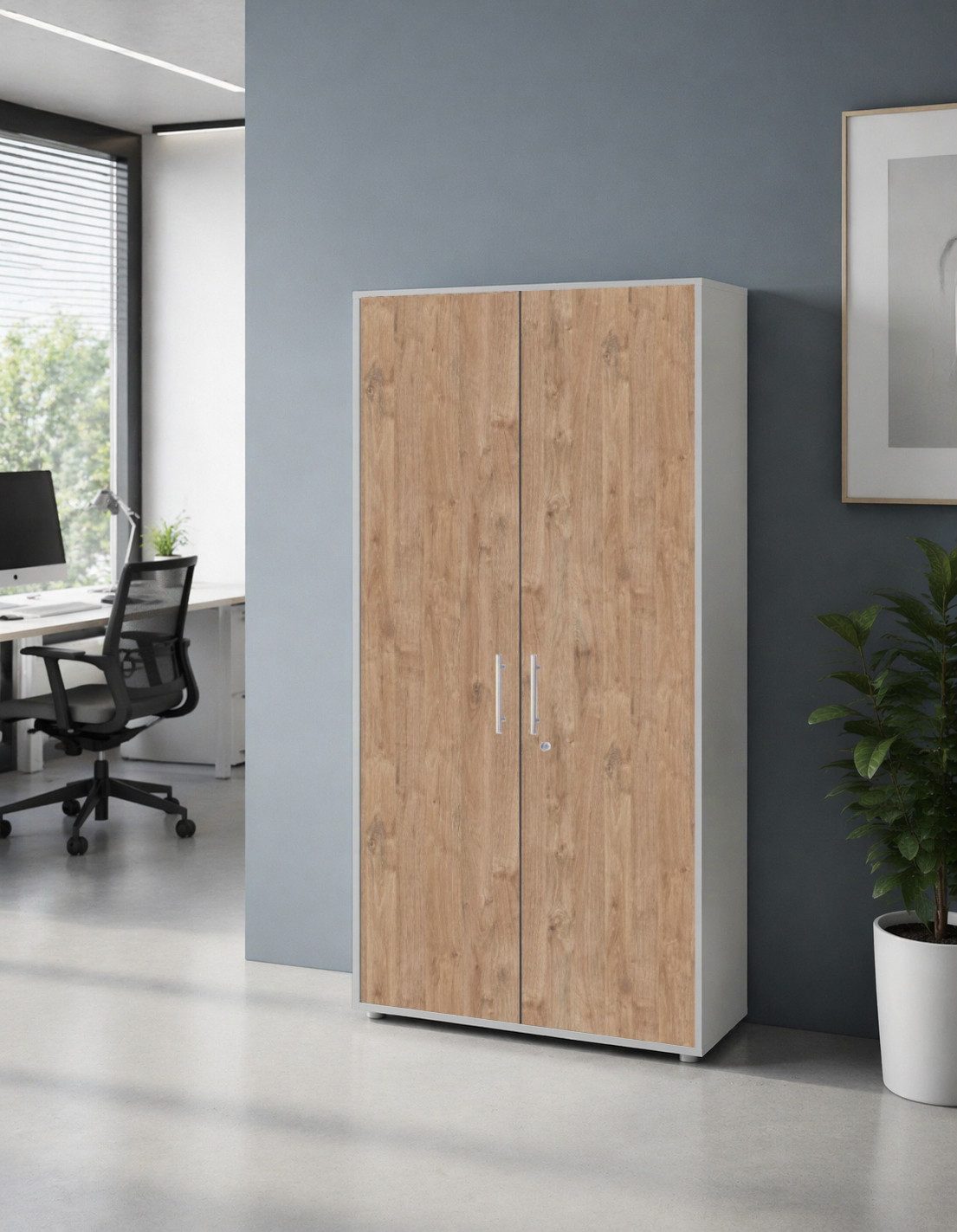 BMG Möbel Aktenschrank Office Edition abschließbar, 5 Ordnerhöhen, Platz für über 45 DIN A4 Ordner – Bild 2 von 5