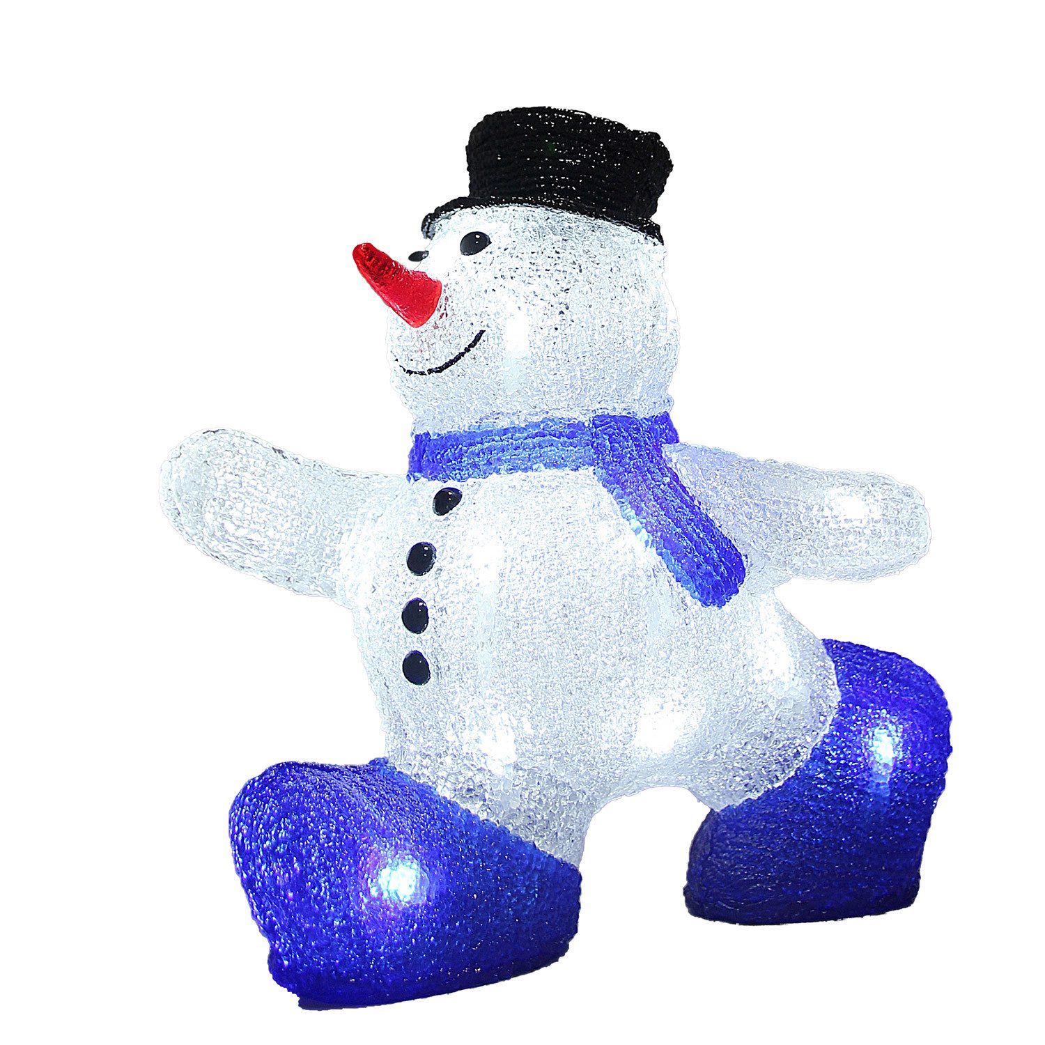 Deuba Dekofigur, Acryl Figur mit LED Schneemann Außen Innen 27x27x14cm Groß IP44