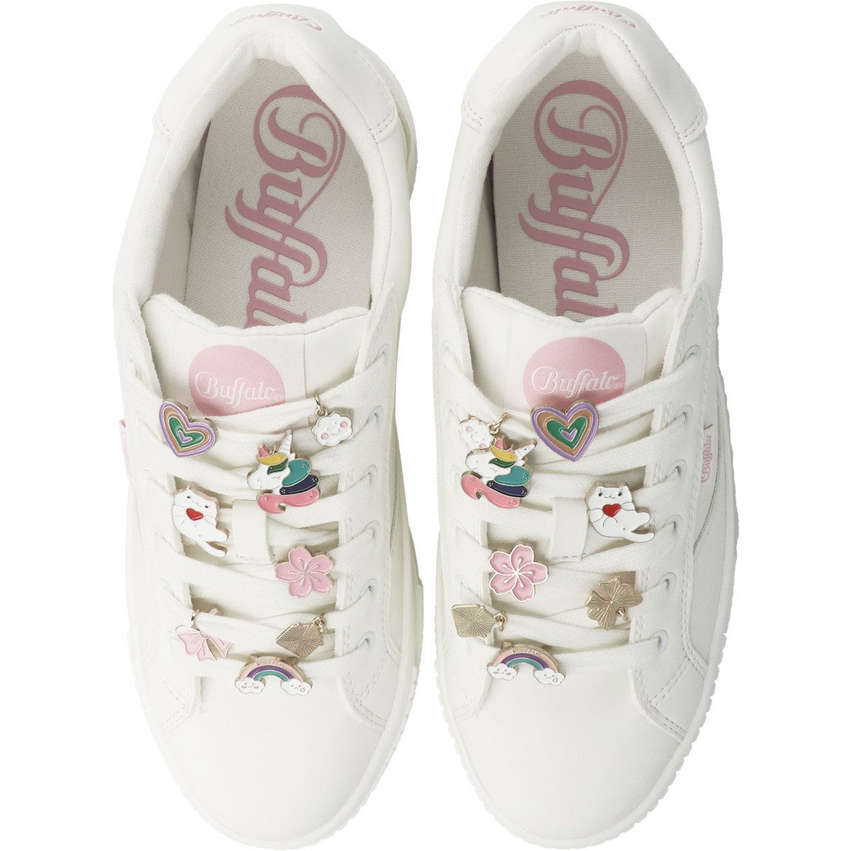 Buffalo Paired Charms 2.0 Damen Sneaker Turnschuhe, Sportschuhe, Freizeitschuhe, Halbschuhe, Schnürschuhe