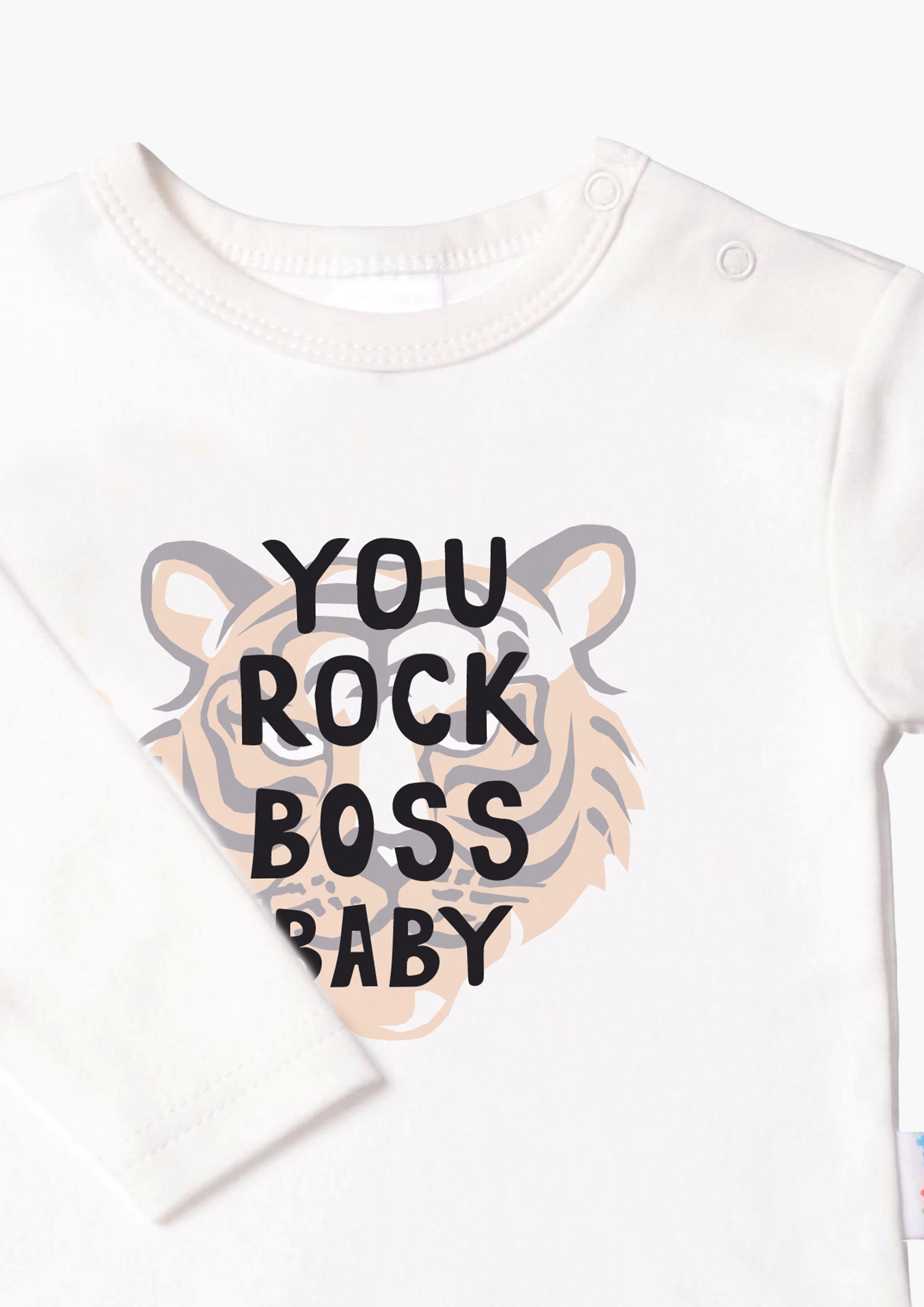 Langarmshirt Baby Schulter Boss Druckknöpfen mit Liliput Rock auf der