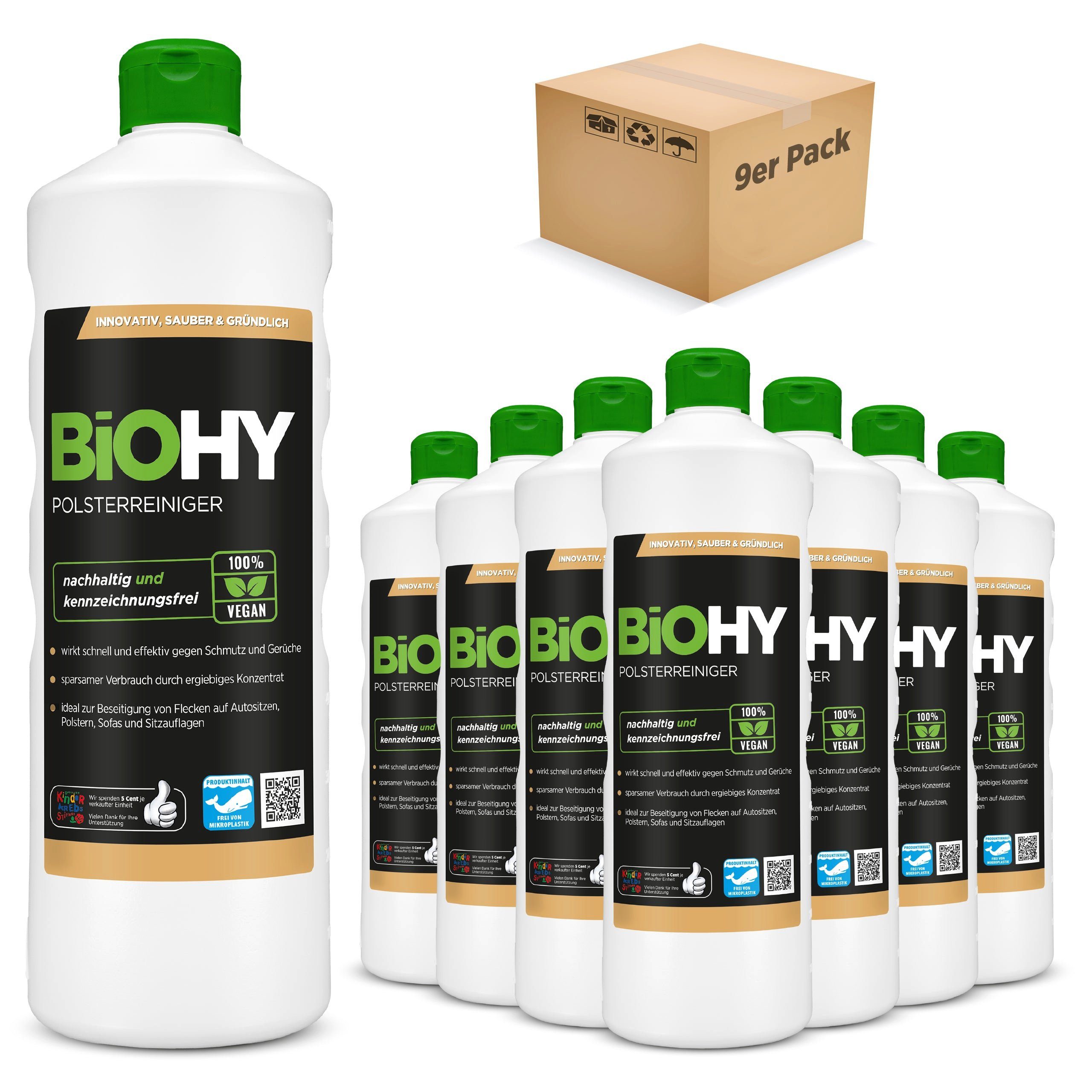 BiOHY Polsterreiniger 9er Pack (9 x 1 Liter Flasche) Polsterreiniger (9-St)