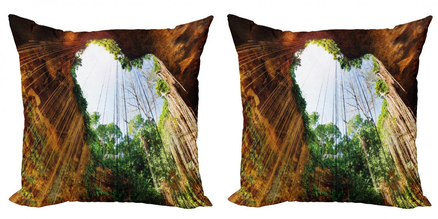Accent unten Cenote Herz Stück), Kissenbezüge Ansicht von von (2 Modern Doppelseitiger Abakuhaus Cacun Digitaldruck,