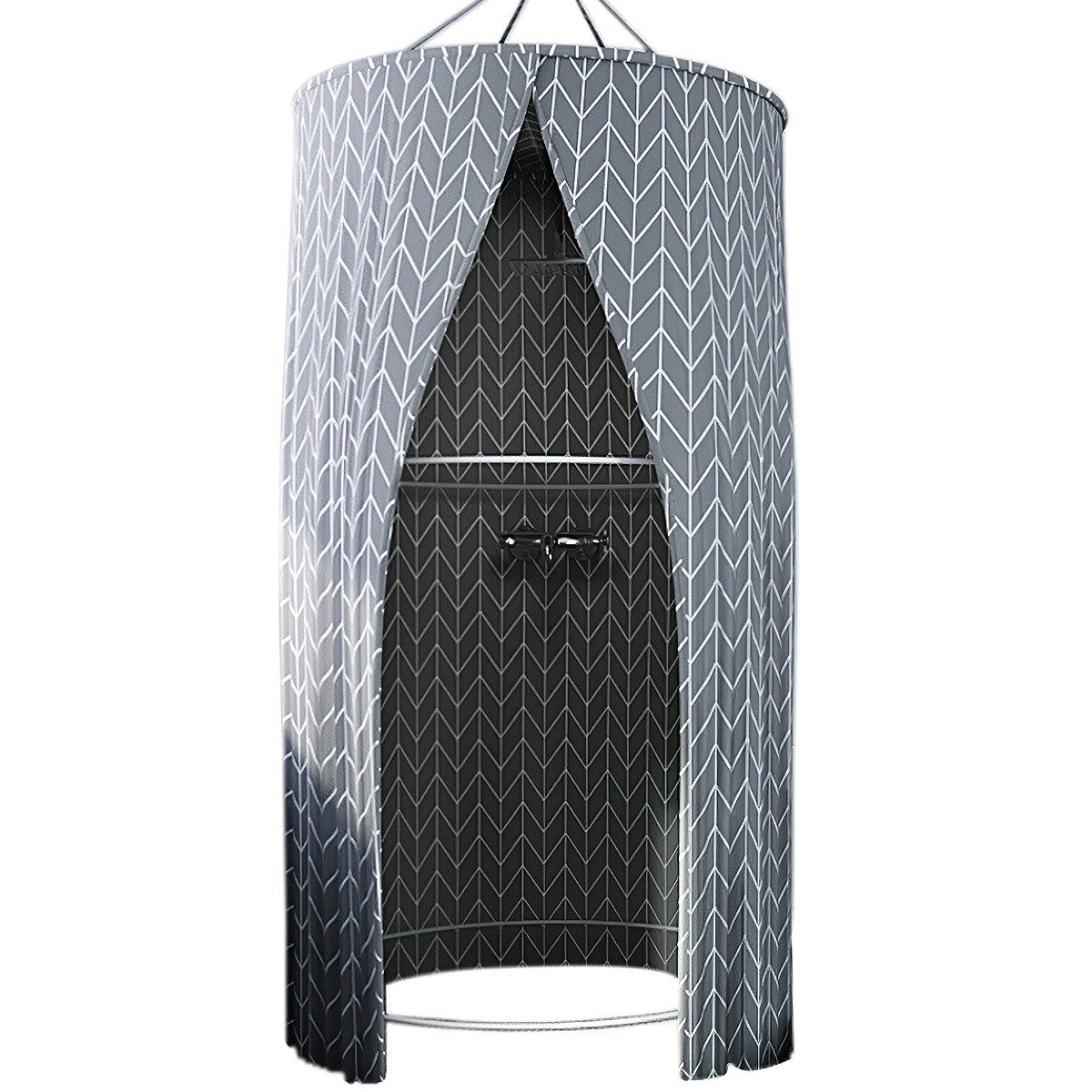 Novzep Duschvorhang Runder Duschvorhang 100x200 cm Outdoor Camping Sichtschutz