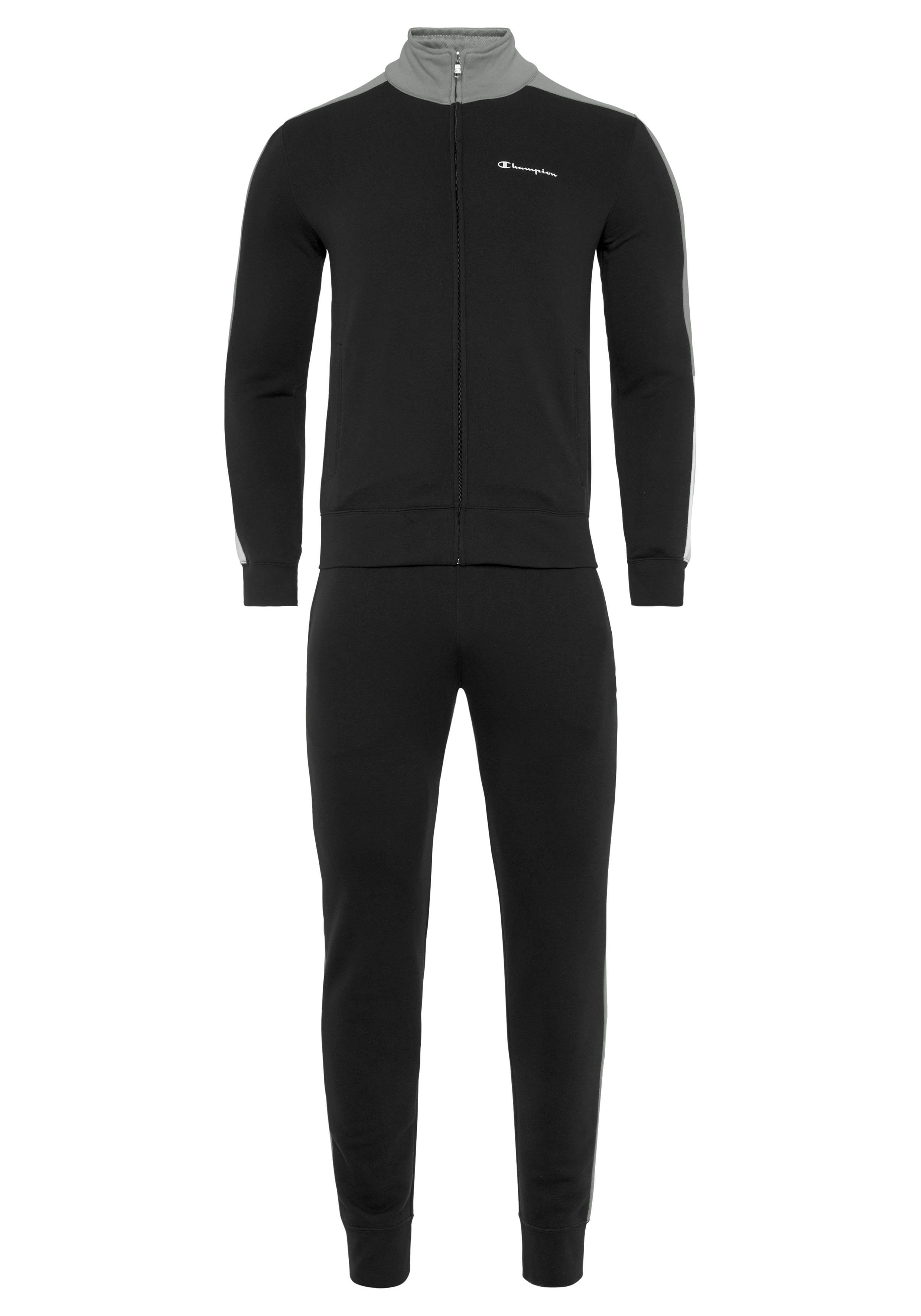 (Set, 2-tlg) schwarz Full Suit Jogginganzug Zip Champion