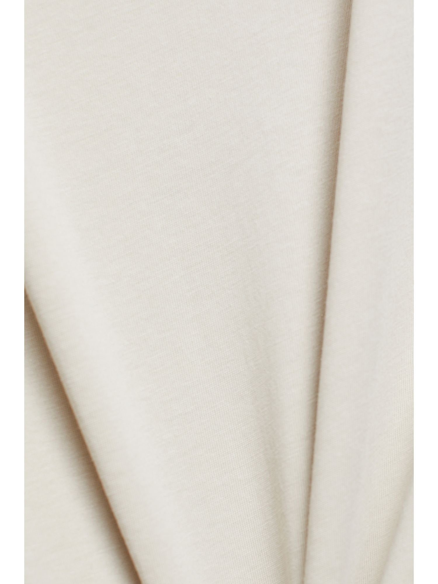 (1-tlg) Baumwoll-T-Shirt mit Rundhalsausschnitt T-Shirt Esprit LIGHT TAUPE