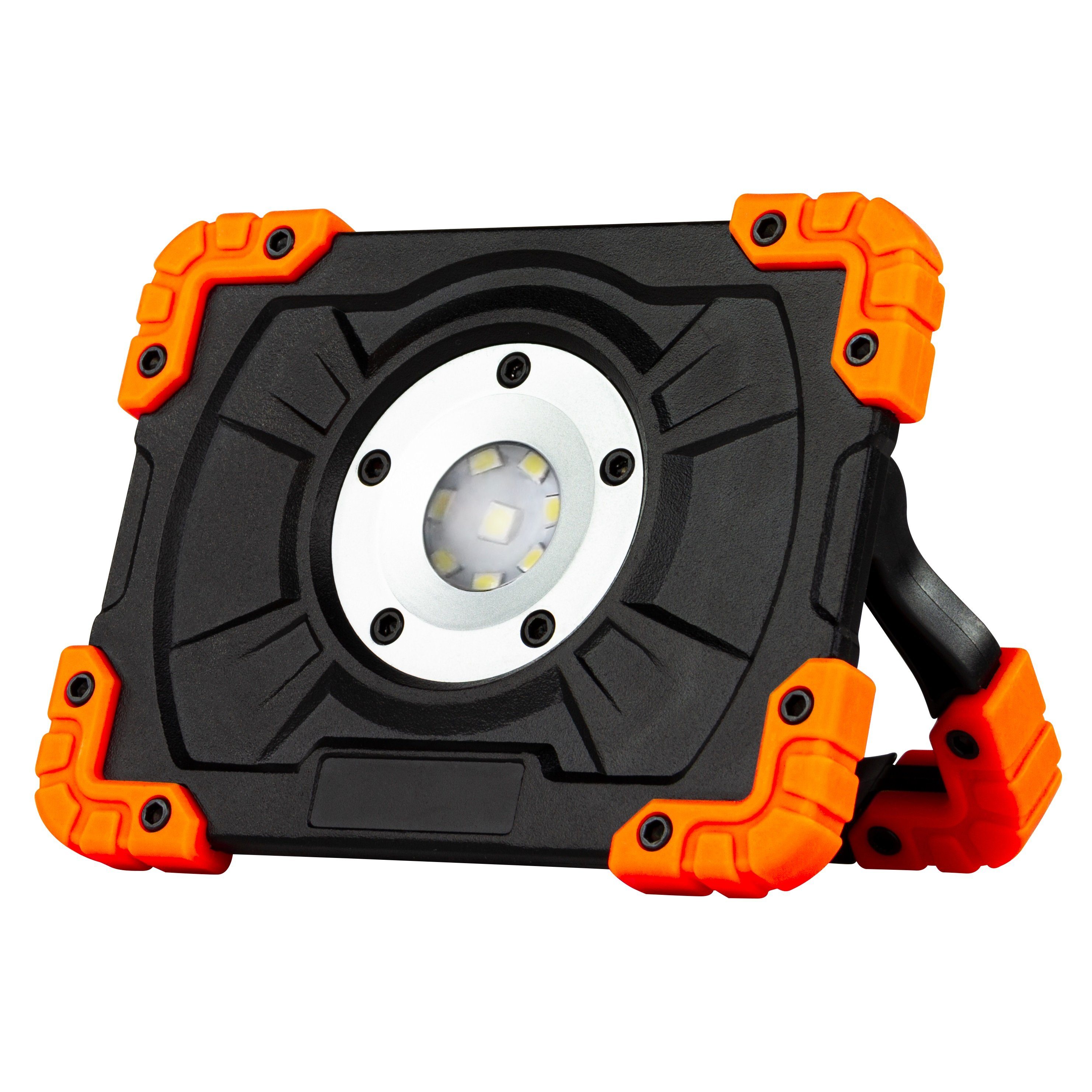 REV LED Arbeitsleuchte FLOOD, mit Powerbankfunktion, Tageslichtweiß, 5  Watt, IP 44, schwarz-orange