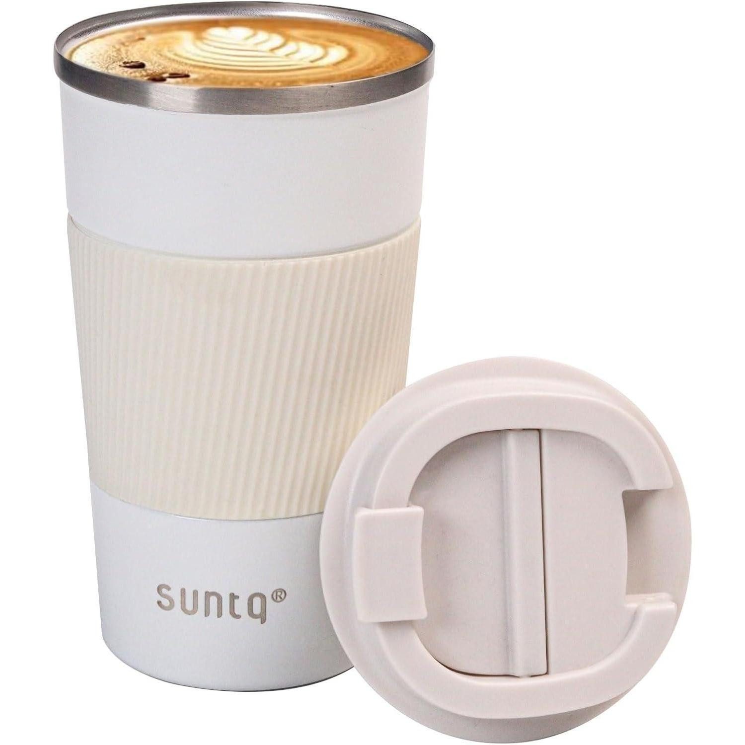 LuxusKollektion Coffee-to-go-Becher Thermobecher Edelstahl Doppelwand Auslaufsicher 510ml Weiß Weiß-510ml