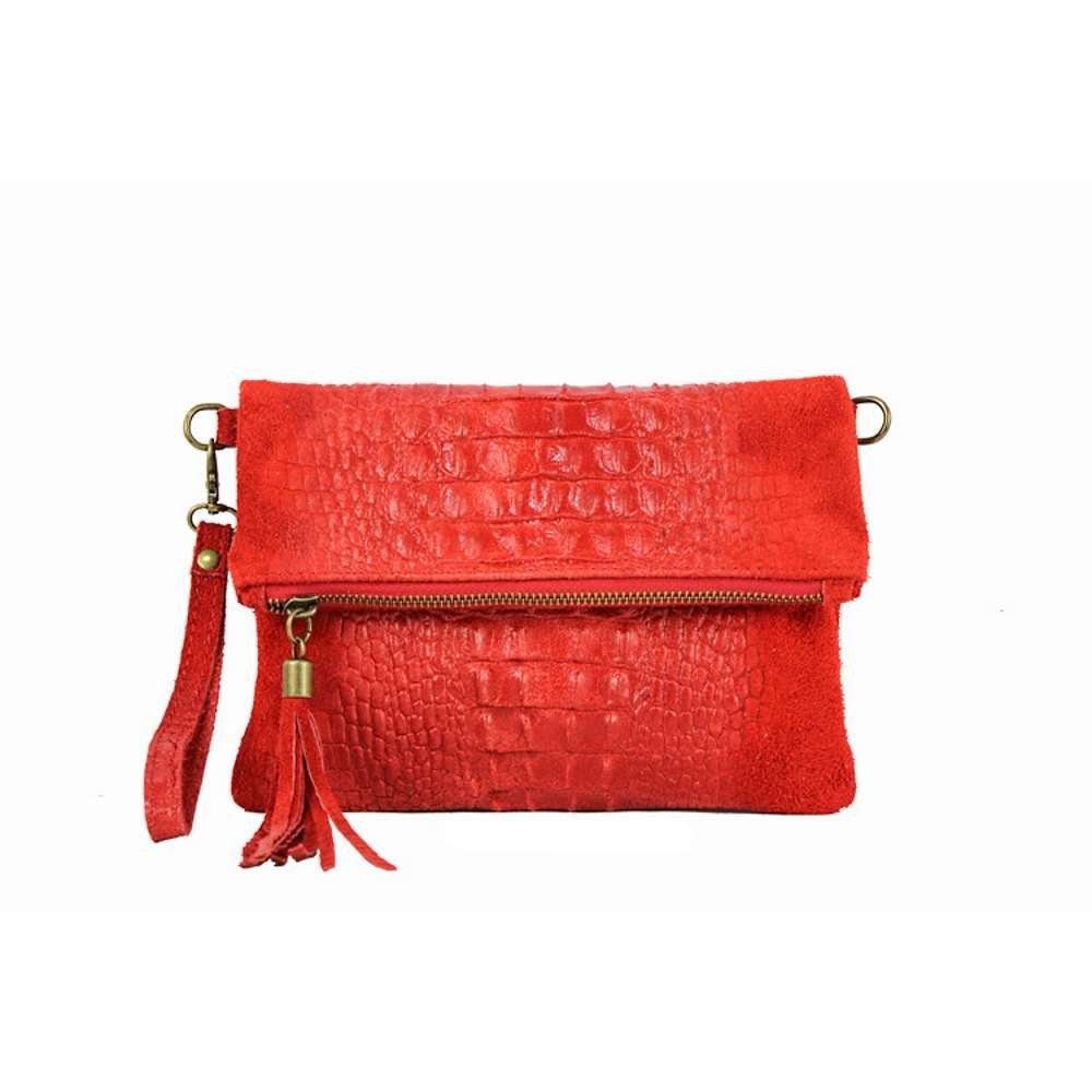 Schultertasche Made in Italy Damen Leder Tasche CrossOver