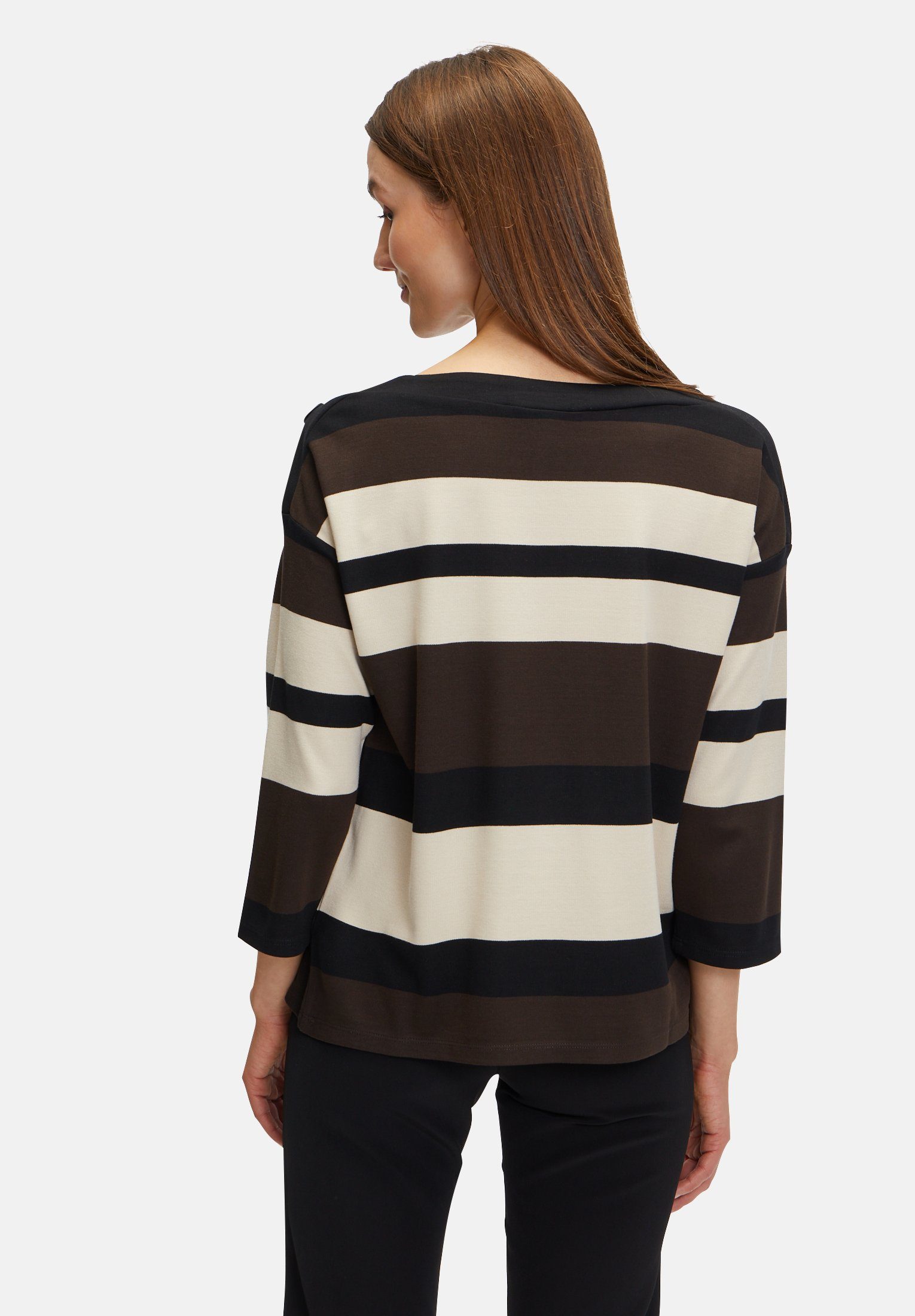 schwarz/beige Betty Ringel Barclay Knopfleiste mit Sweatshirt