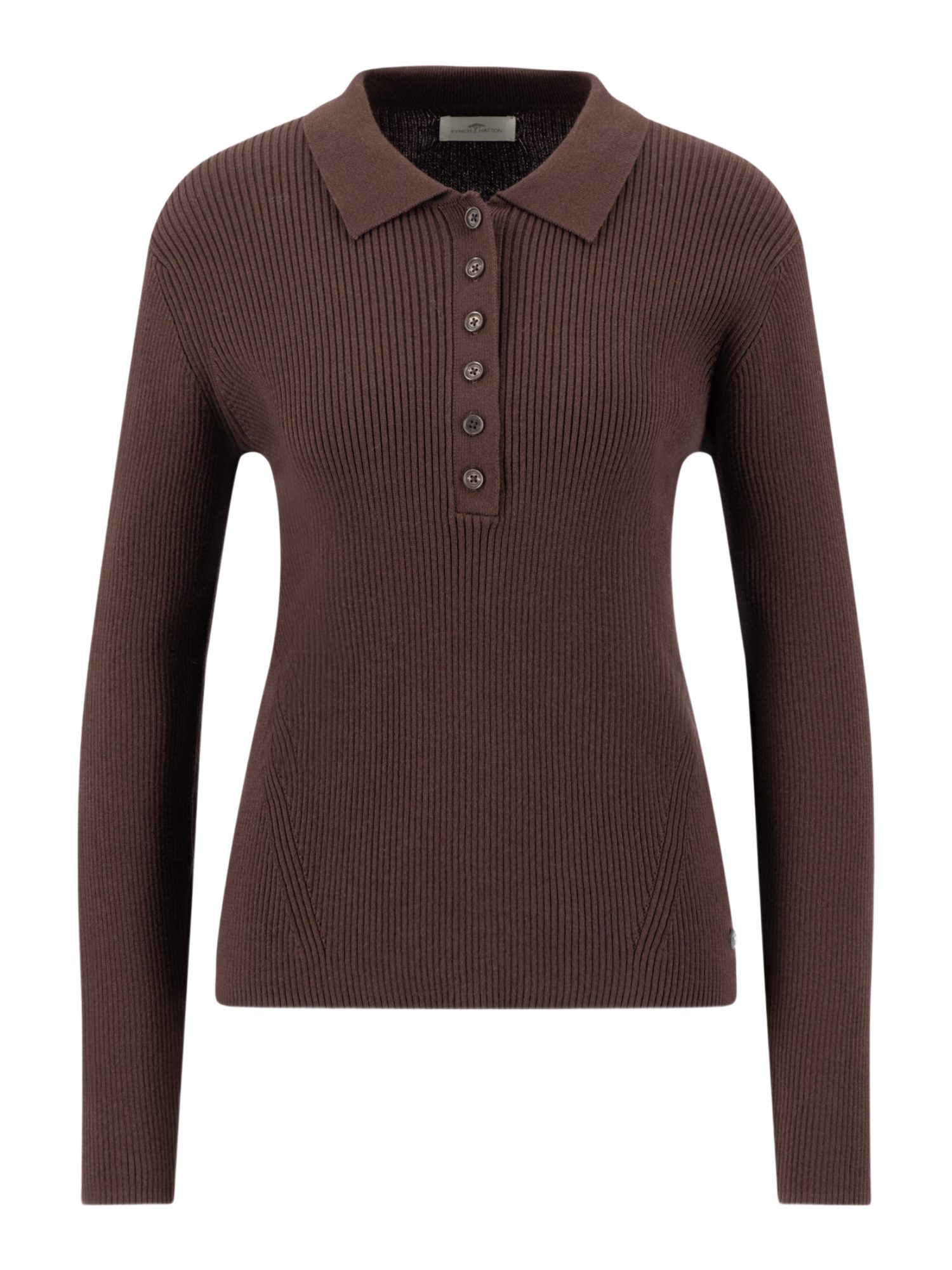 FYNCH-HATTON Strickpullover braun,Casual,Baumwolle,Strukturiert,Polokragen,Langarm,Casual Fit