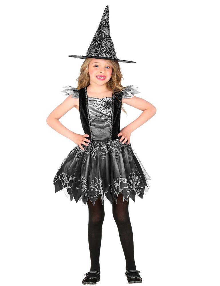 Widmann S.r.l. Hexen-Kostüm Glitzer Hexe Kinderkostüm 2-teilig - Kleid und Hut