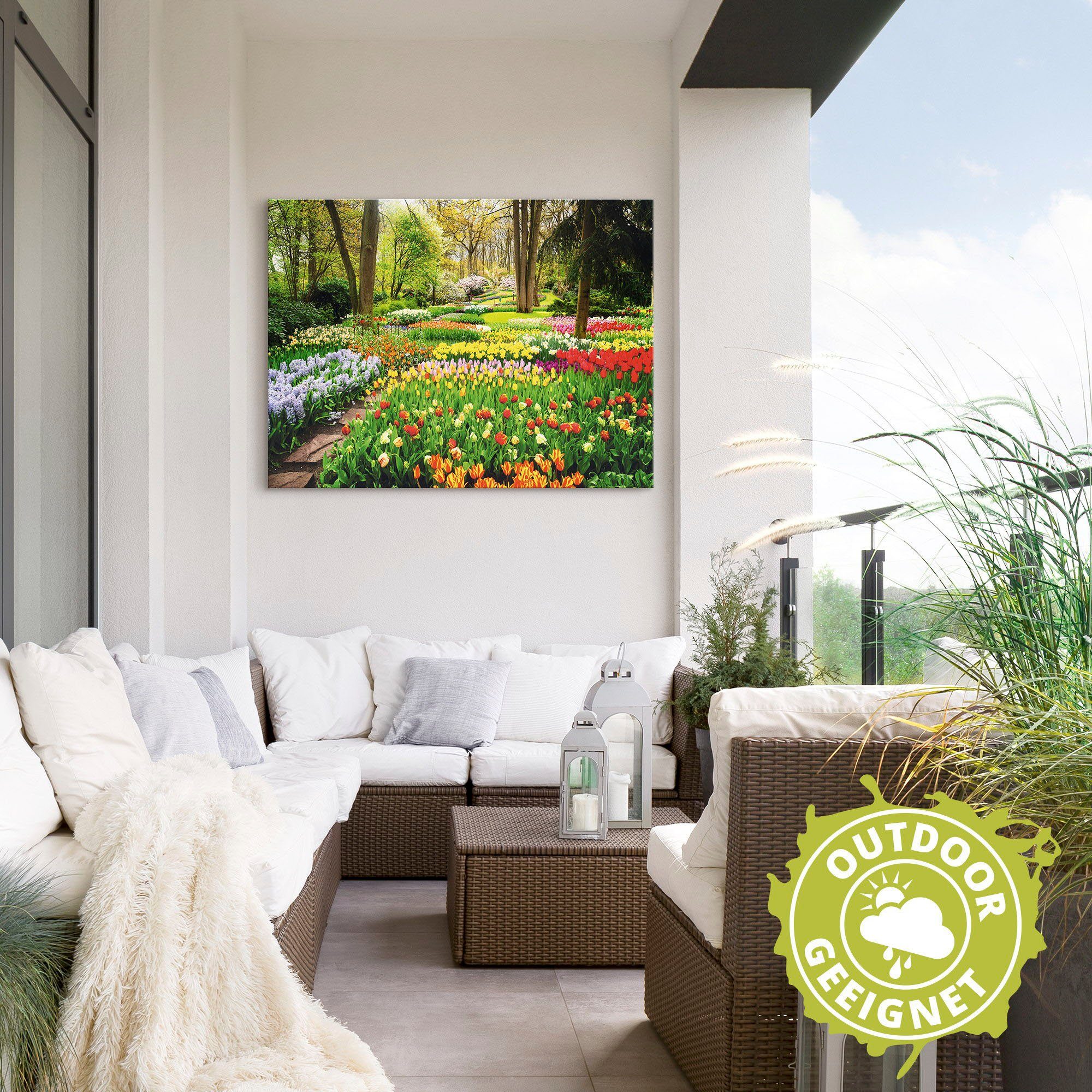 Artland Wandbild »Tulpen Garten Frühling«, Blumenwiese (1 Stück), in vielen Größen & Produktarten - Alubild / Outdoorbild für den Außenbereich, Leinwandbild, Poster, Wandaufkleber / Wandtattoo auch für Badezimmer geeignet-HomeTrends