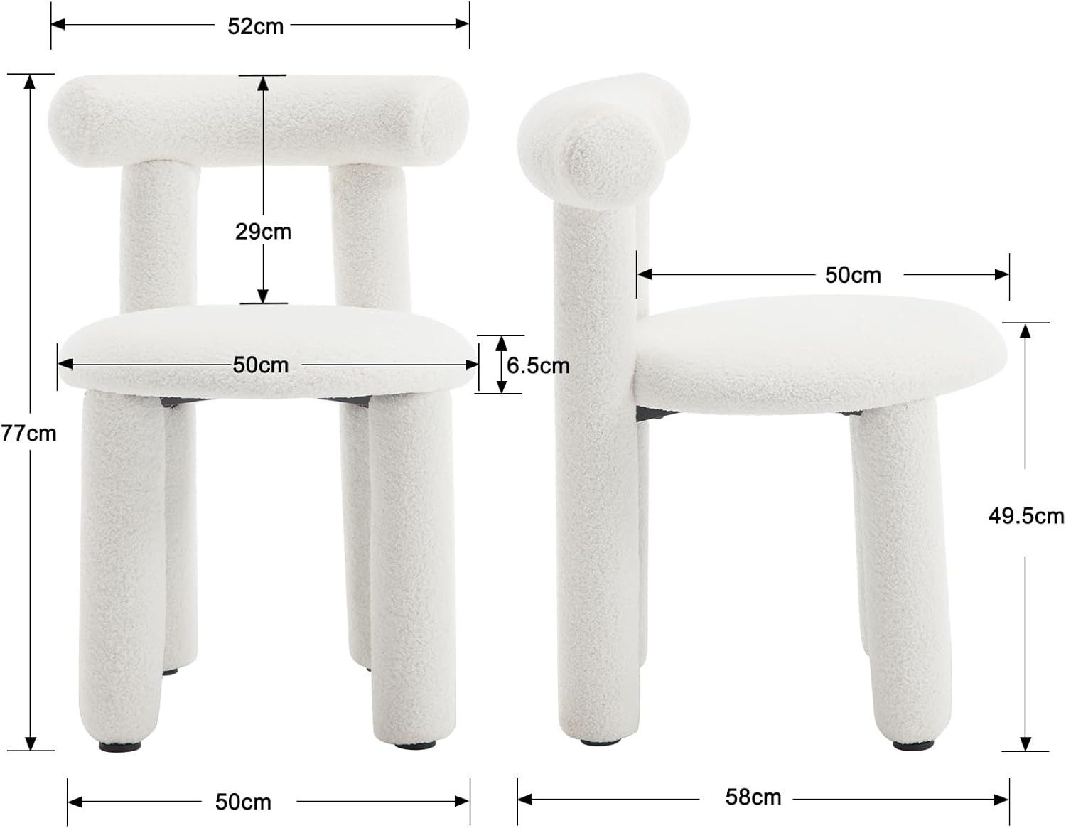 WAHSON OFFICE CHAIRS Esszimmerstuhl 2er Set Moderne Akzentstühle ohne Armlehne für Esszimmer – Bild 3 von 5
