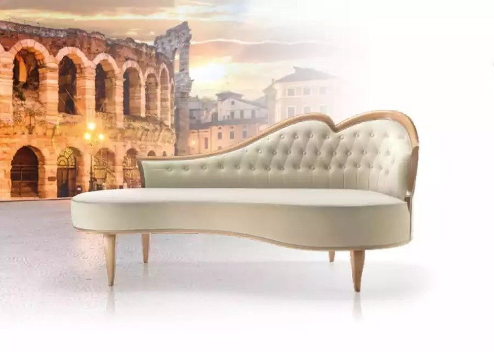 JVmoebel Chaiselongue Chesterfield Klassisches Designer Möbelstück aus Textil, 1 Teil, 1 Teile, Made in Europa