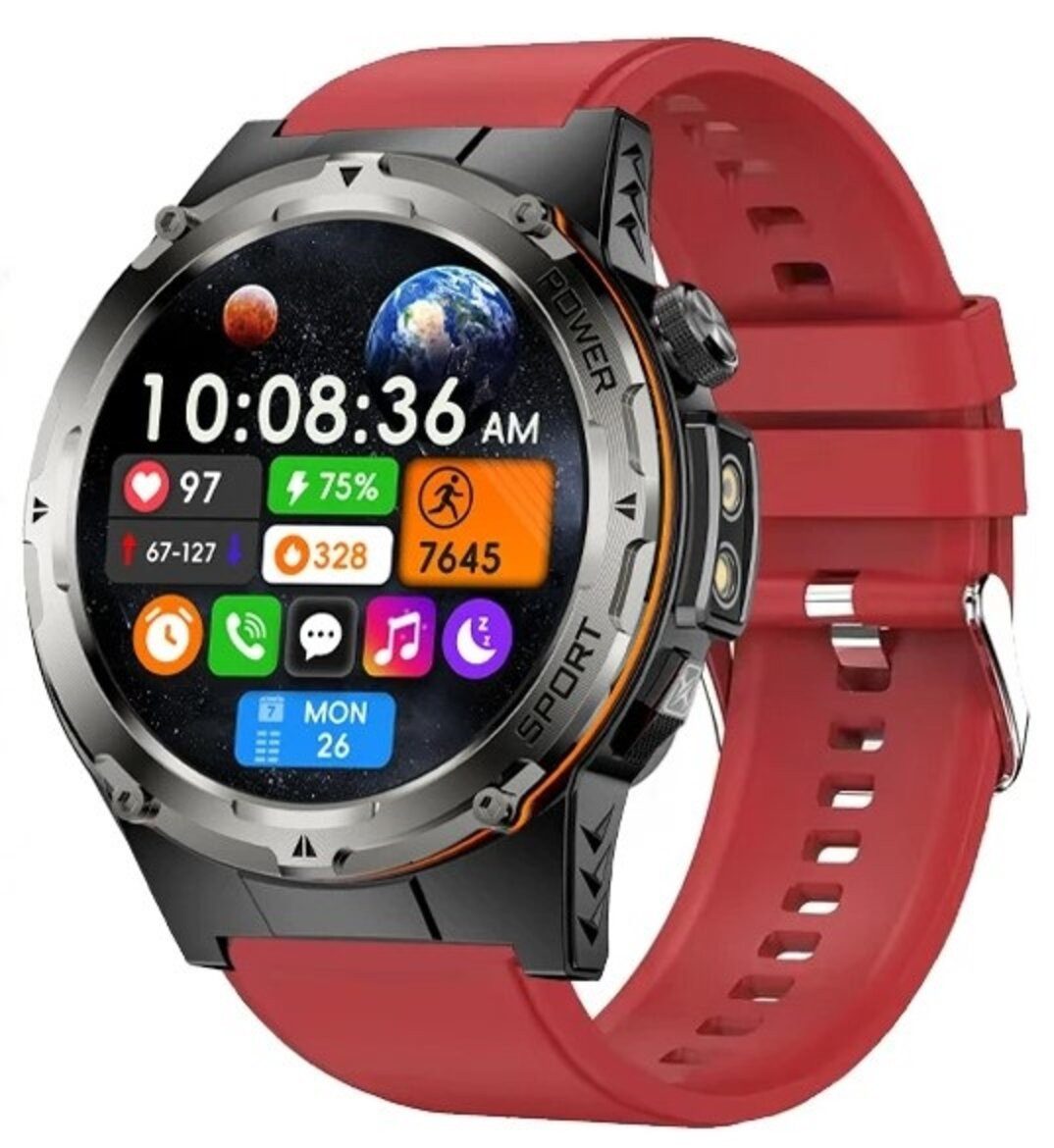 Nagham Ghazal Aswad Smartwatch NFC GPS Sport HD Bildschirm BT Anruf Outdoor Sport Smartwatch (5cm cm)