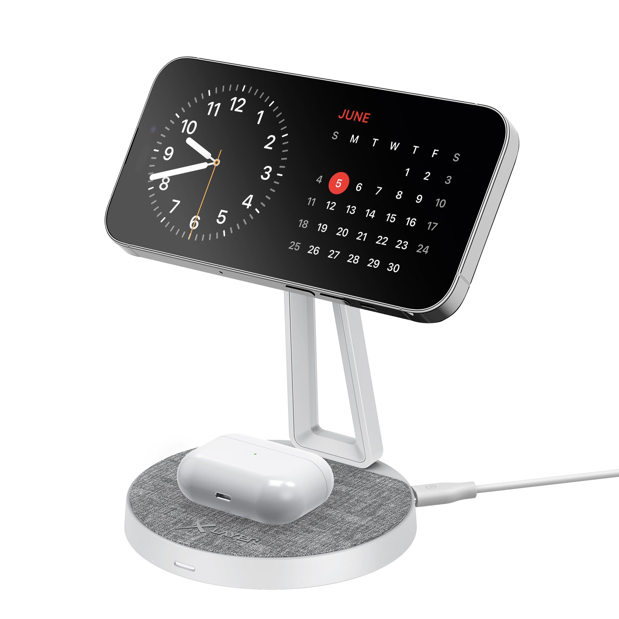 XLAYER MagFix Pro 2-in-1 Ladestation Apple Wireless Charger I Magsafe I 15W Wireless Charger