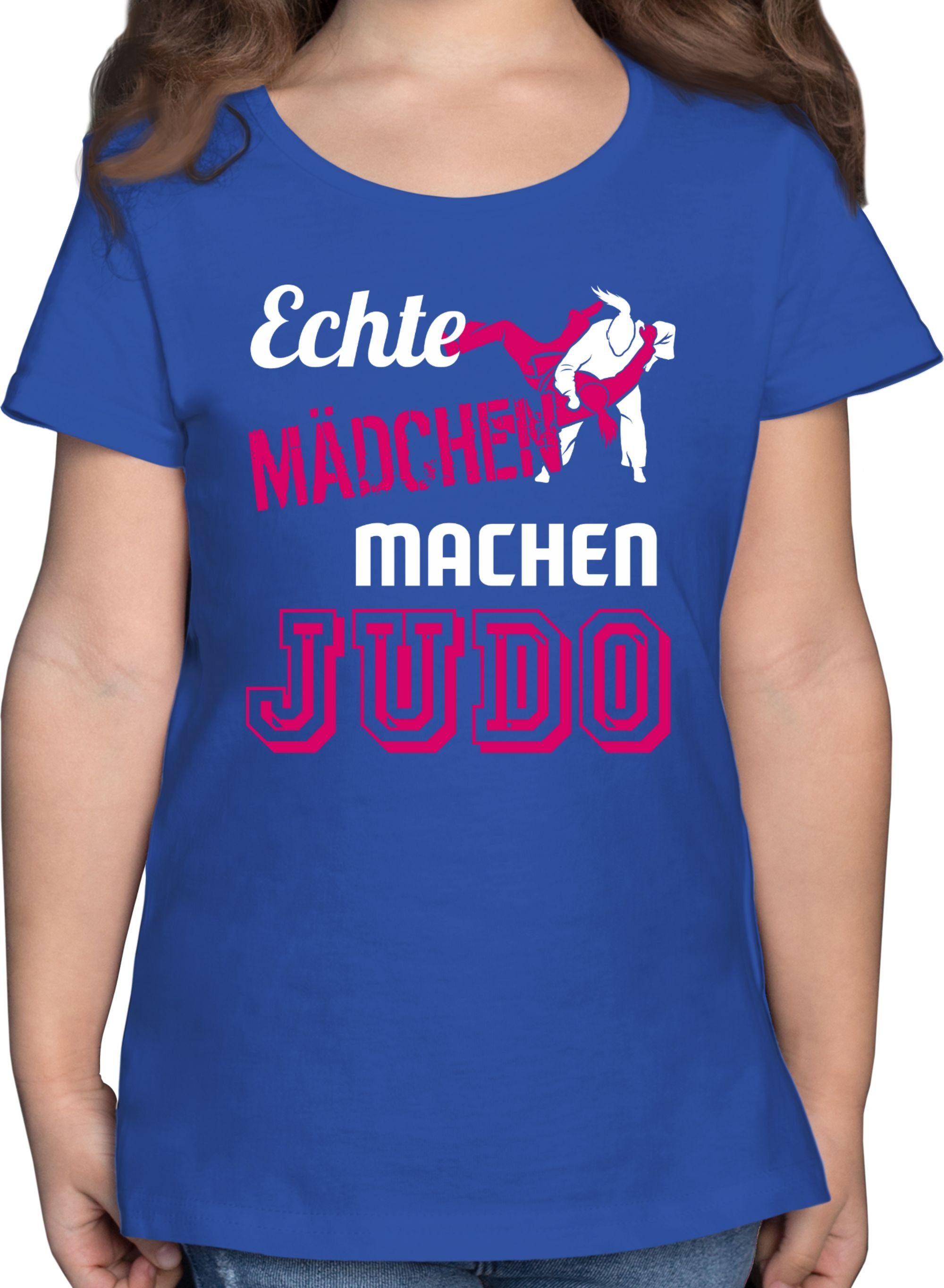 Shirtracer T-Shirt Echte Mädchen machen Judo Kinder Sport Kleidung 3 Royalblau