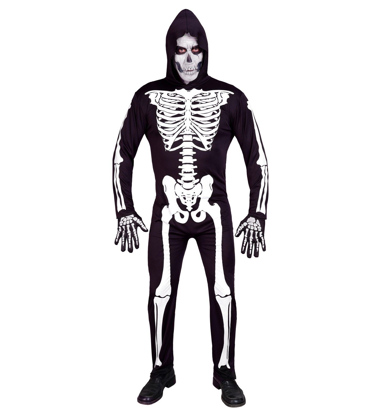 Widmann S.r.l. Hexen-Kostüm UV Skelett für Erwachsene, Halloween
