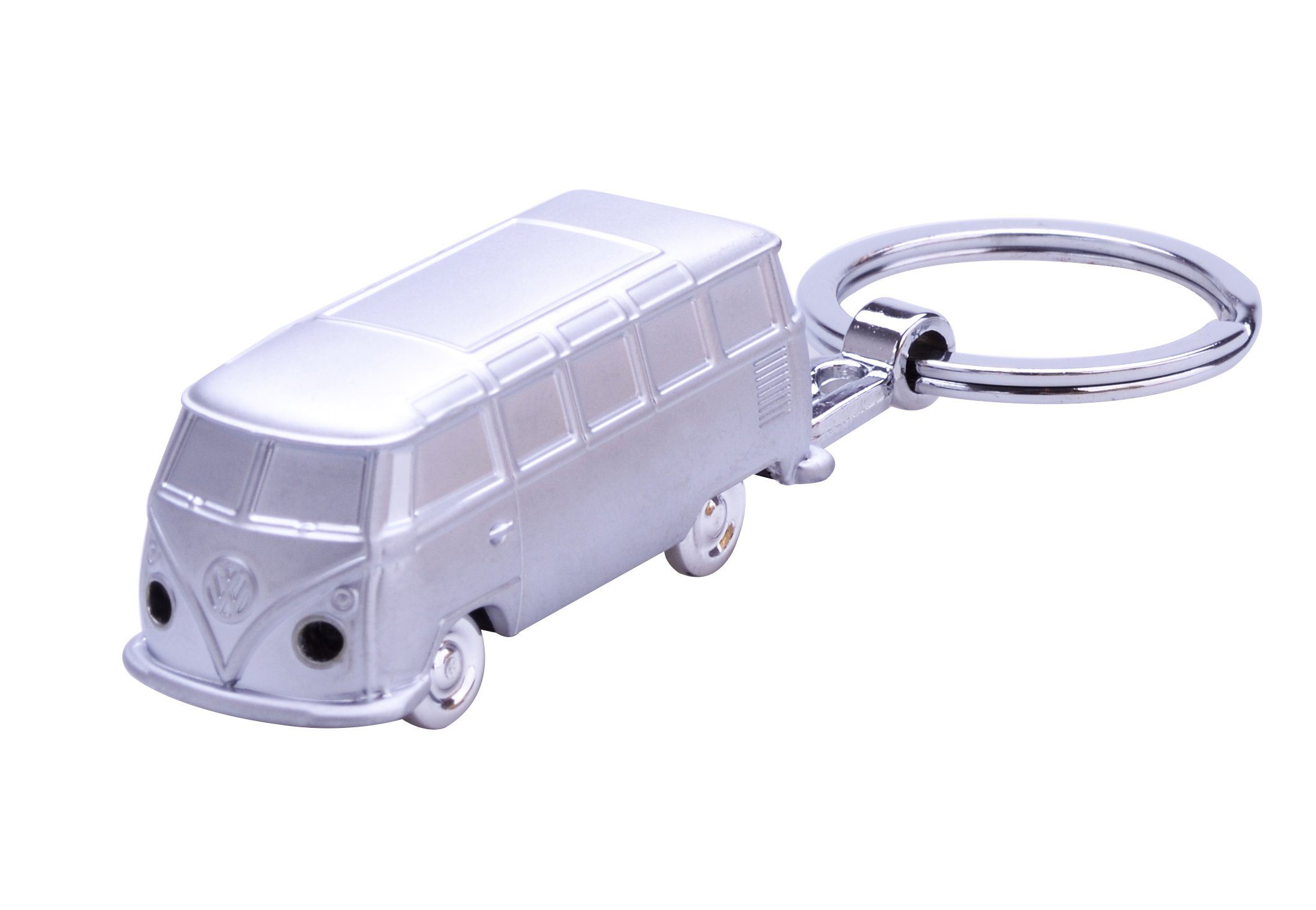 Schlüsselanhänger VW SCHLÜSSELANHÄNGER mit LED Bus Samba Metall Volkswagen  93 (Silber), Taschenlampe Bulli