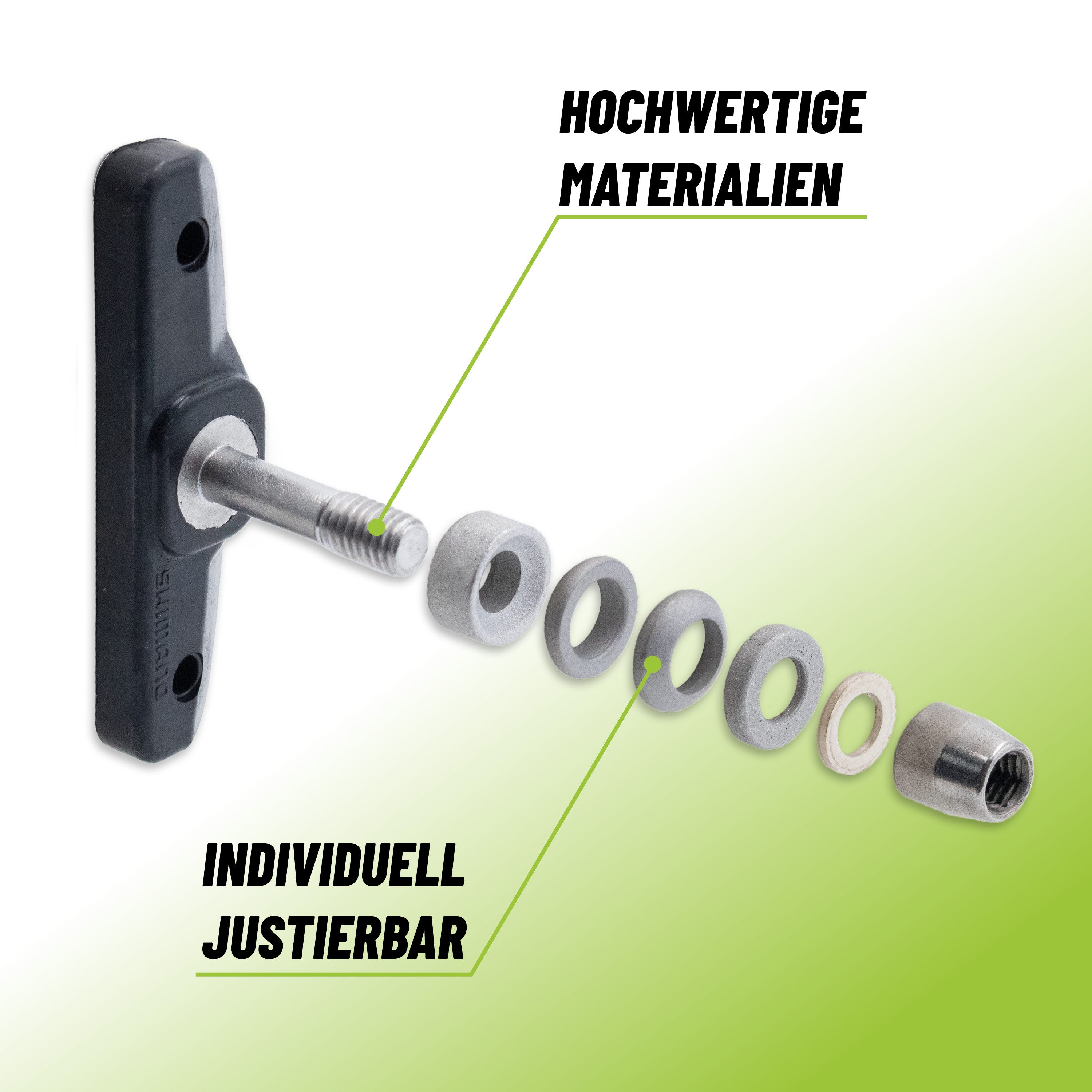 MSZweirad Bremsschuh 2 Paar Shimano Bremsschuhe V-Brake Deore XT M70T4 mit Einstellhilfe