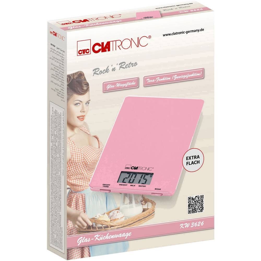 Küchenwaage, Küchenwaage digital pink CLATRONIC