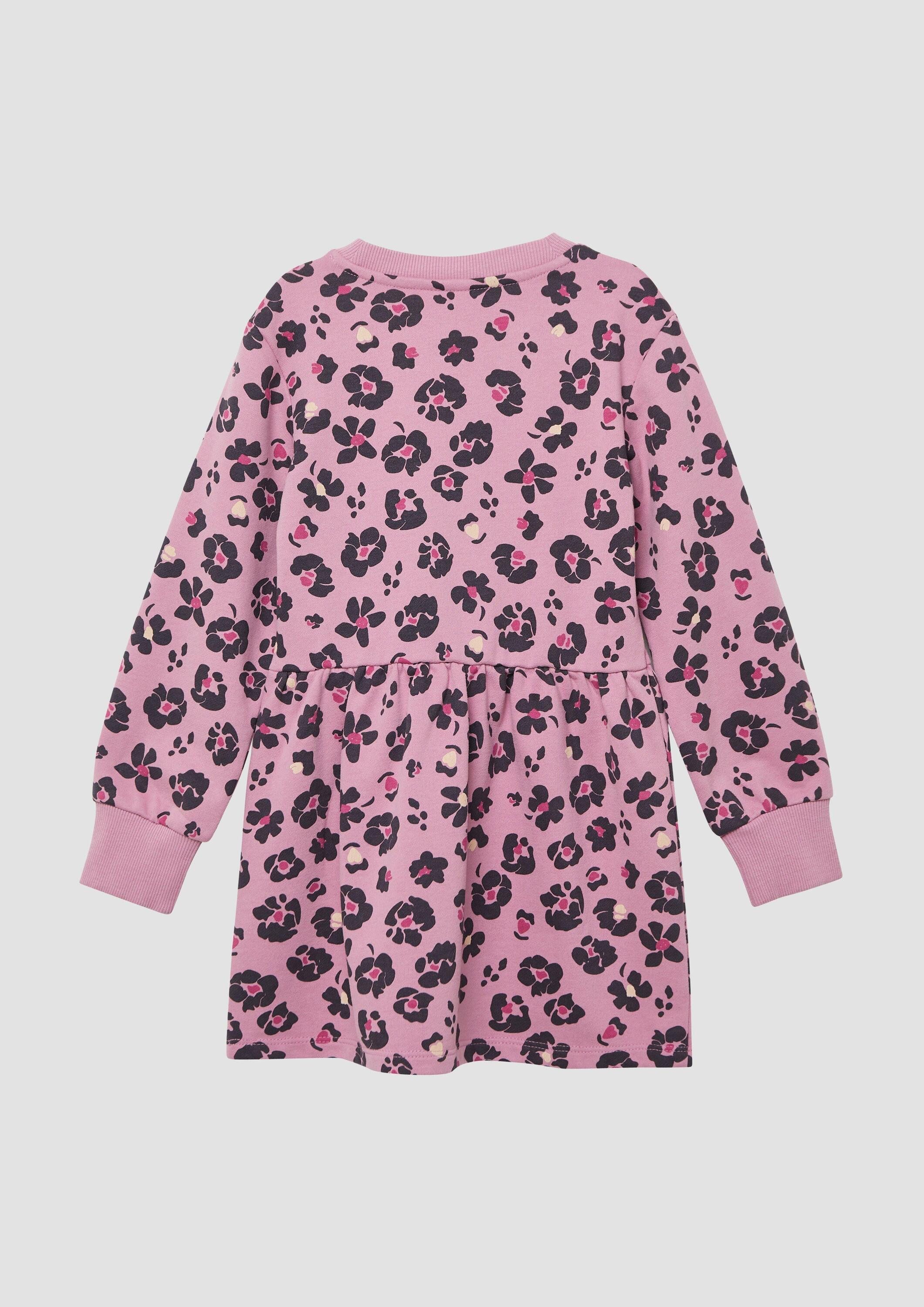 s.Oliver Minikleid Kleid Kurzes Sweatkleid aus Baumwollmix mit All-over-Print – Bild 2 von 4