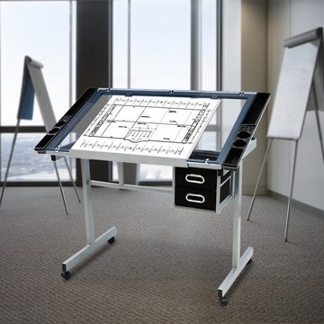Yaheetech Zeichentisch Architektentisch, mit Kippbarer Tischplatte