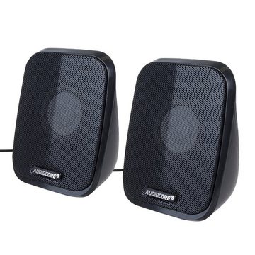 Audiocore AC835 2.0 PC-Lautsprecher (6 W, AUX [3,5mm] Klinkenstecker, Hintergrundbeleuchtung, Lautstärkeregelung)