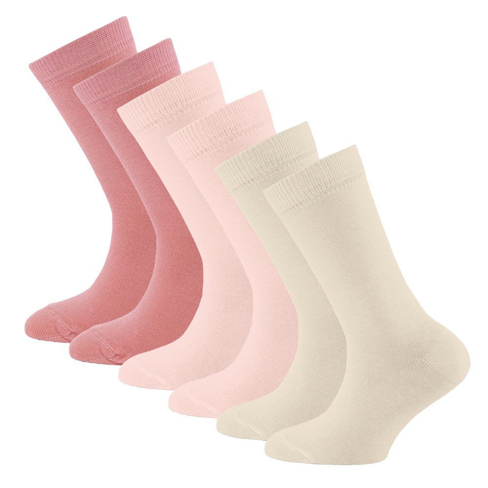 Ewers Socken Socken Uni (6-Paar) latte - rosé - wildrose