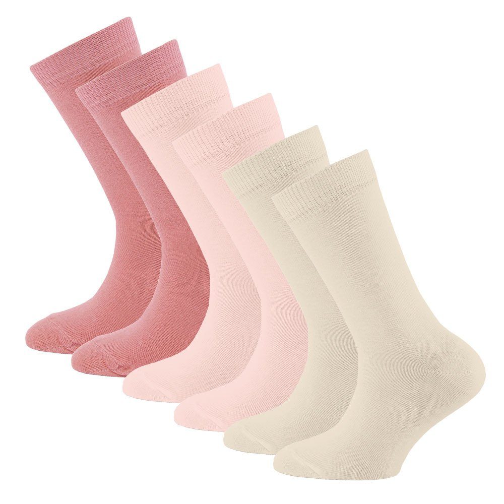 Ewers Socken Socken Uni (6-Paar) wildrose - latte rosé 