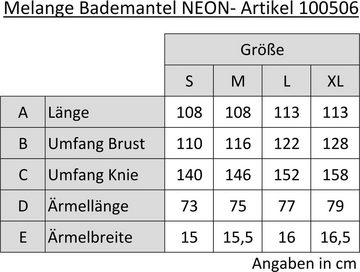 Unisex-Bademantel »Melange Neon«, TOM TAILOR, für Damen & Herren, mit Kapuze & Reißverschluss, kurz