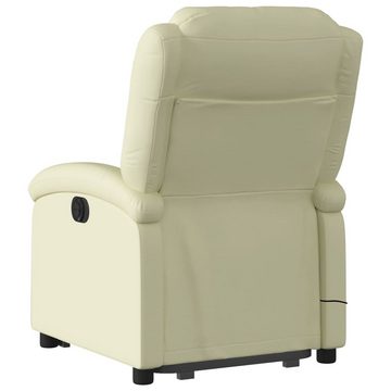 vidaXL Sessel Massagesessel mit Aufstehhilfe Elektrisch Creme Echtleder (1-St)