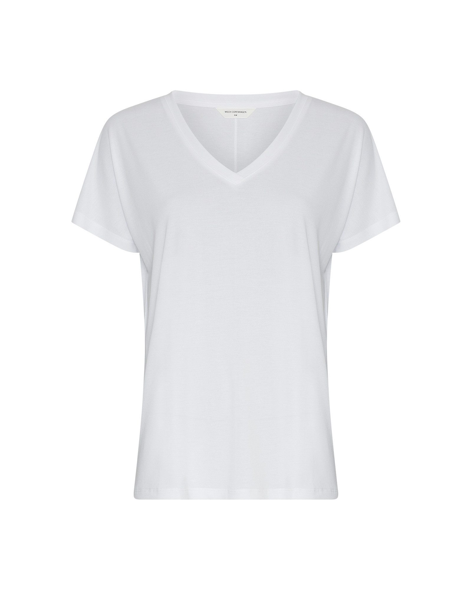 Moss Copenhagen T-Shirt MSCHFenya Modal V Neck Tee BRIGHT WHITE