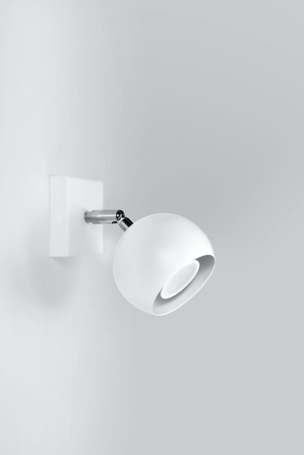 Weiß Wandstrahler Spot klein Licht-Erlebnisse Retro rund FAVONIA, GU10 Ø15cm Design Strahler Leuchtmittel, ohne