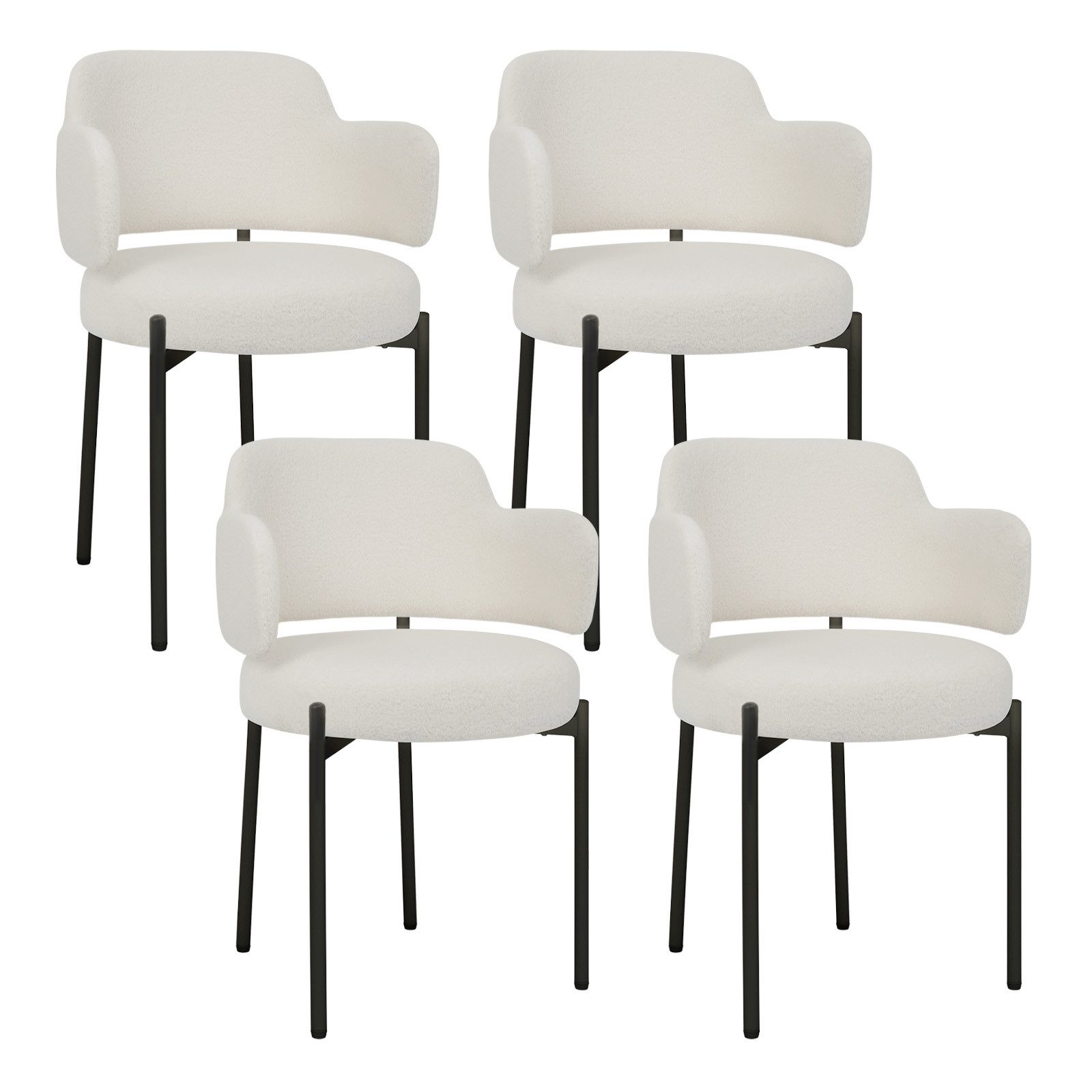 Puluomis Esszimmerstuhl Set mit gebogene Rücklehne günstig online kaufen