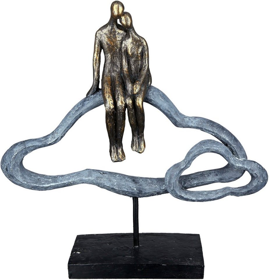 Casablanca by Gilde Dekofigur Skulptur Lovecloud, bronzefarben/grau (1 St),  grau, Maße: H.32cm x B.31cm x