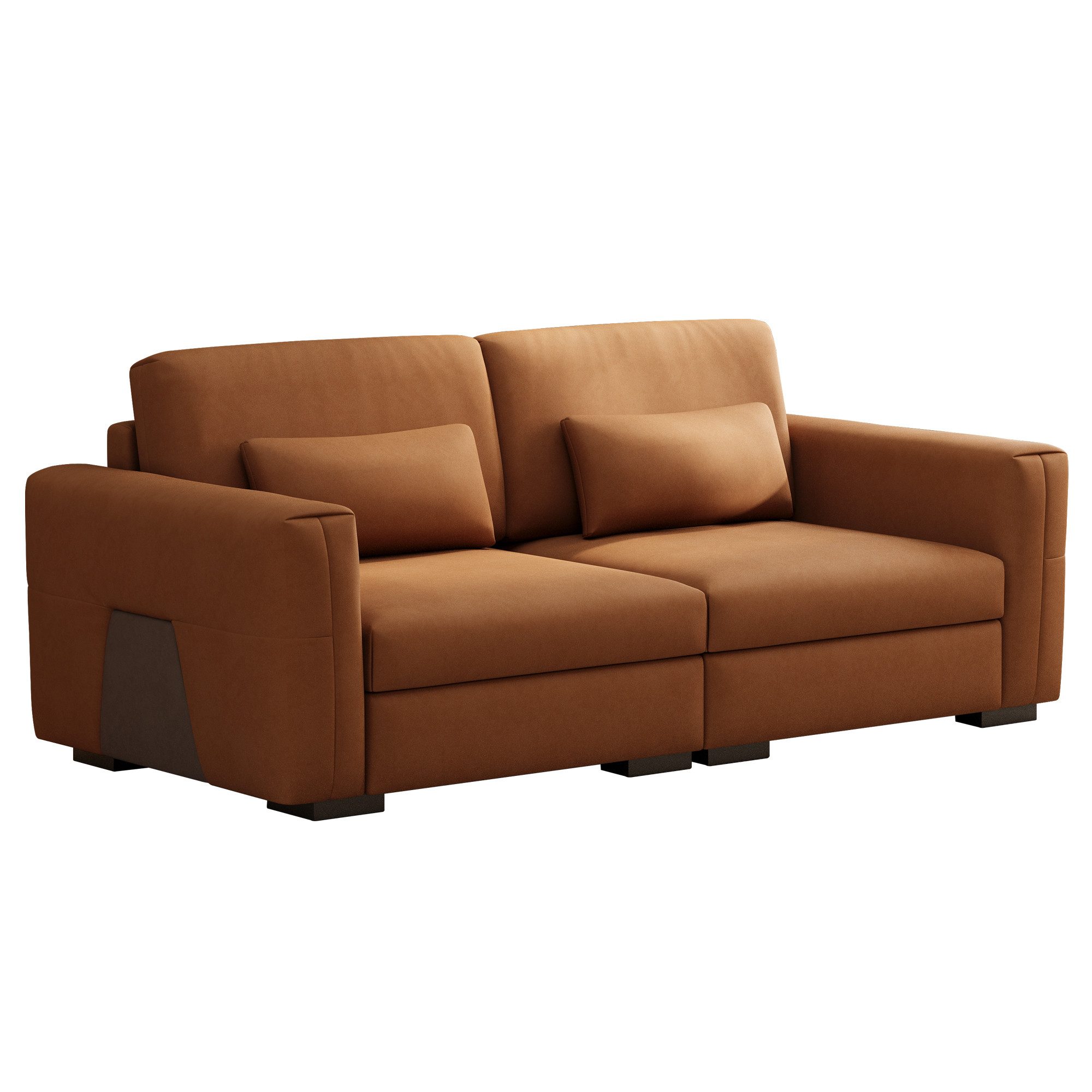 oleyluckidea Big-Sofa 3-Sitzer, Lederoptik, weich gepolstert, mit Armlehnen, modern, Set, Massivholzrahmen