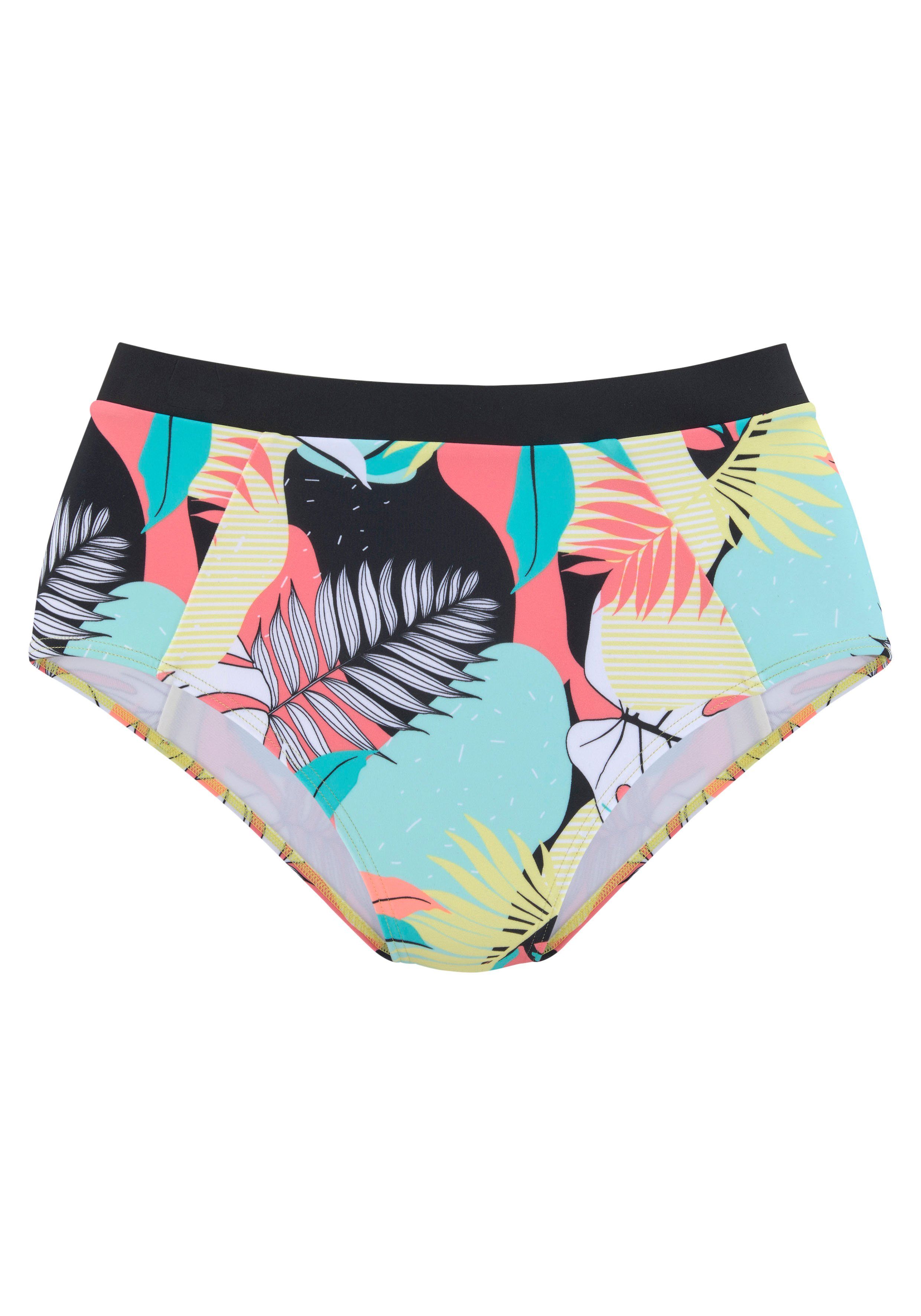 LASCANA ACTIVE Highwaist-Bikini-Hose Layne mit kontrastfarbenem günstig online kaufen