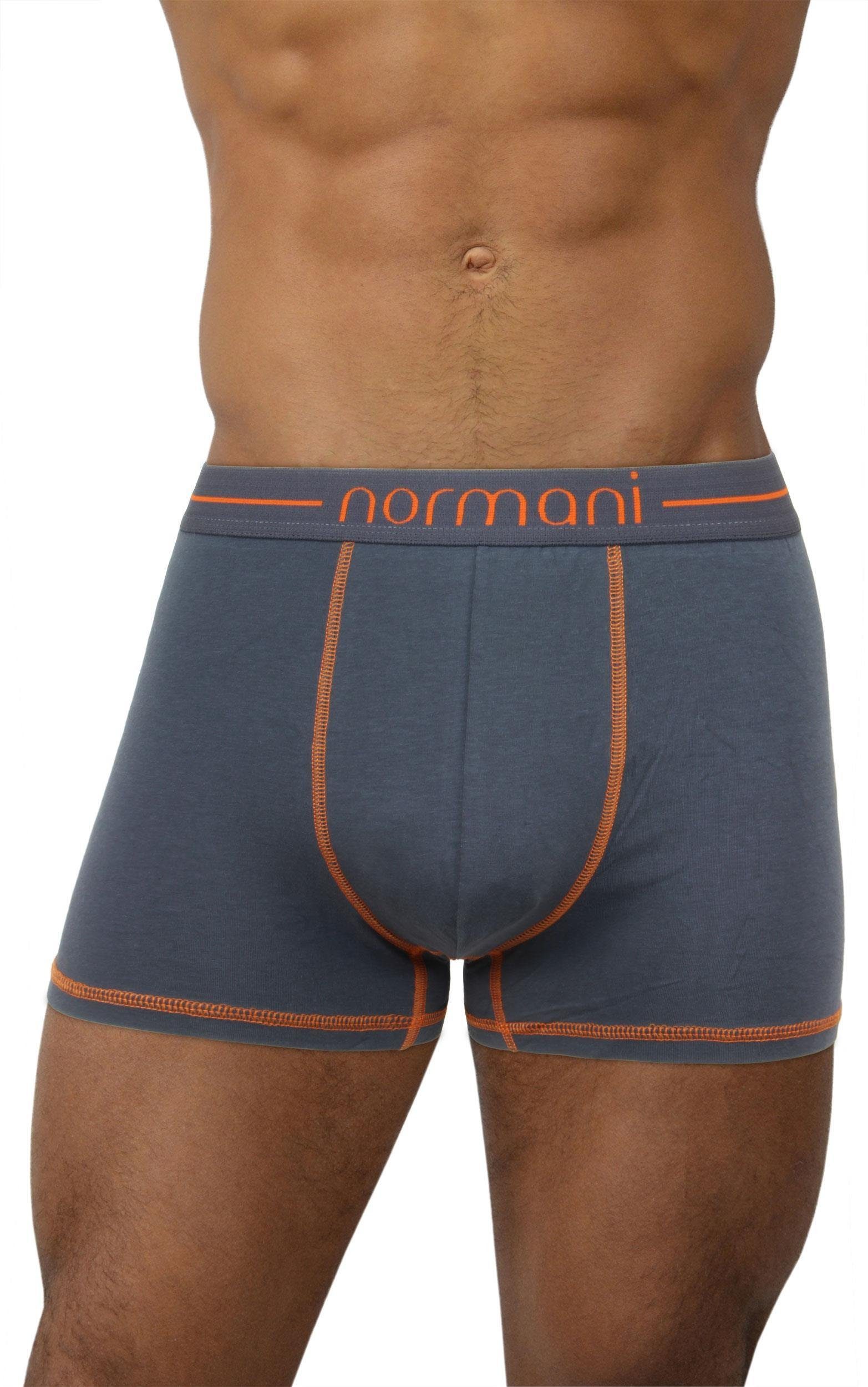 normani Retro Boxer 6 Stück Element Unterhose aus aus Boxershorts Baumwolle Retro Baumwolle Stonegrey atmungsaktiver