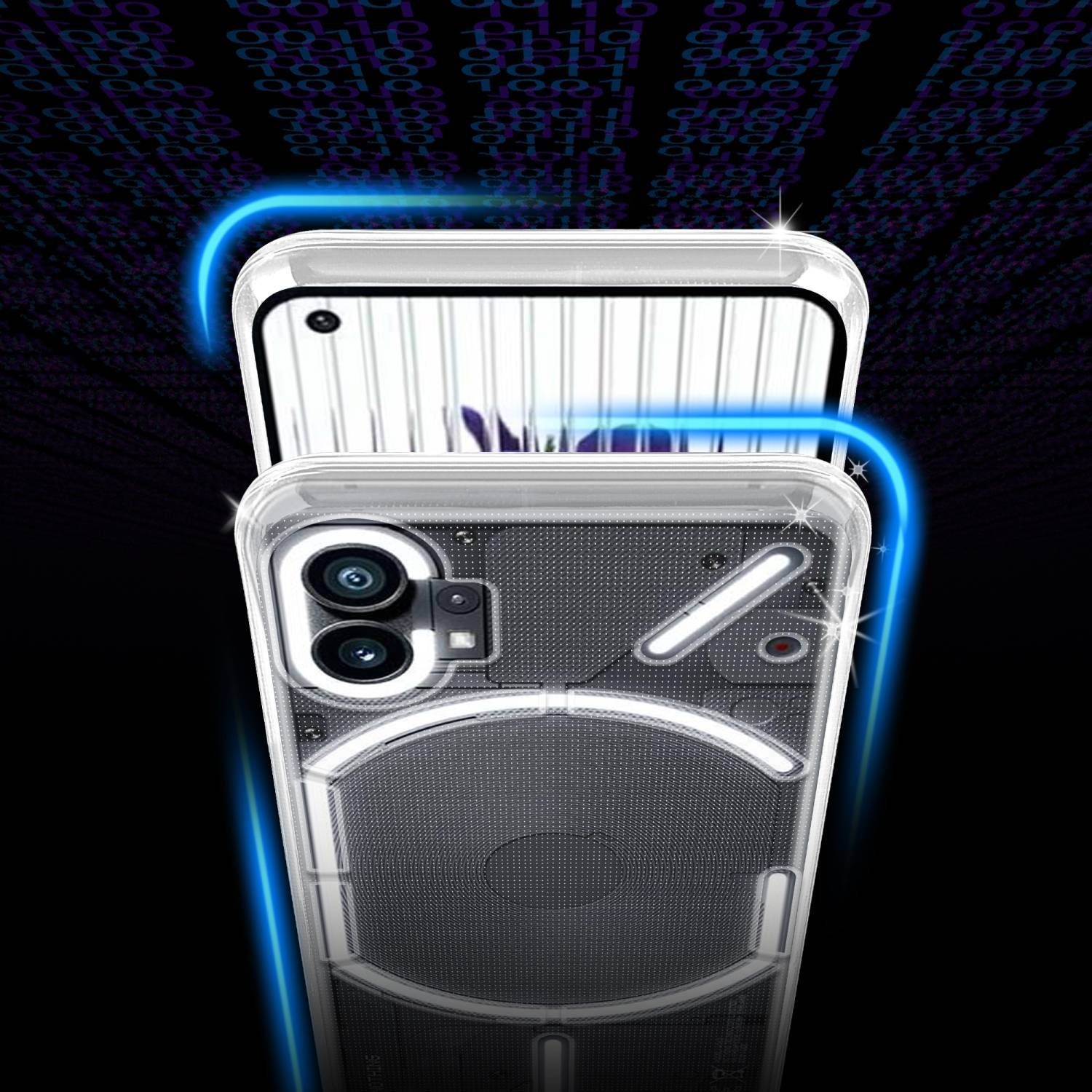 Cadorabo Handyhülle für Nothing Phone (1) Hülle Nothing Phone (1), Hülle TPU Silikon Handy Schutzhülle Slim Transparent Case Cover