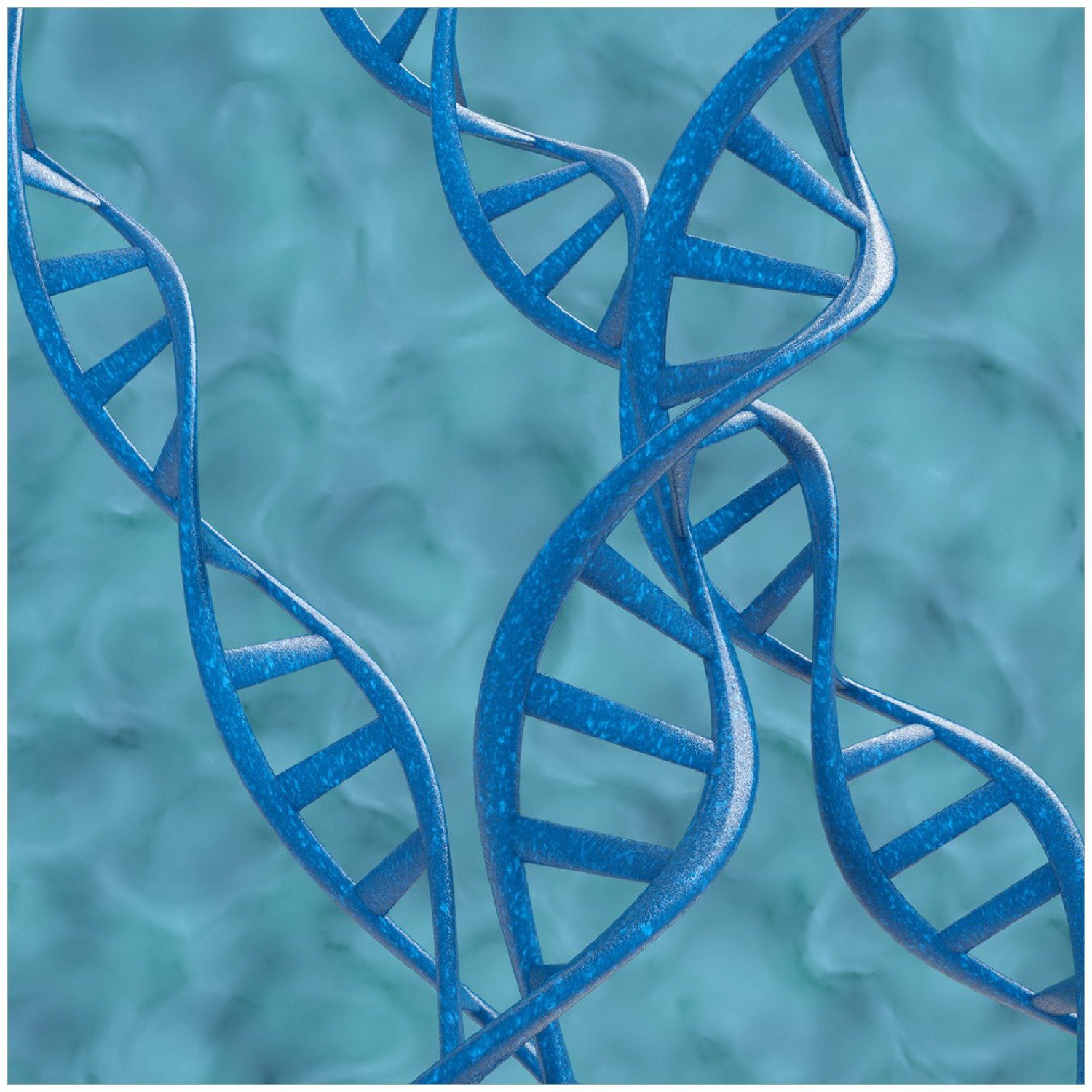 auf in türkisem blau Hintergrund DNA-Strang Wallario Memoboard