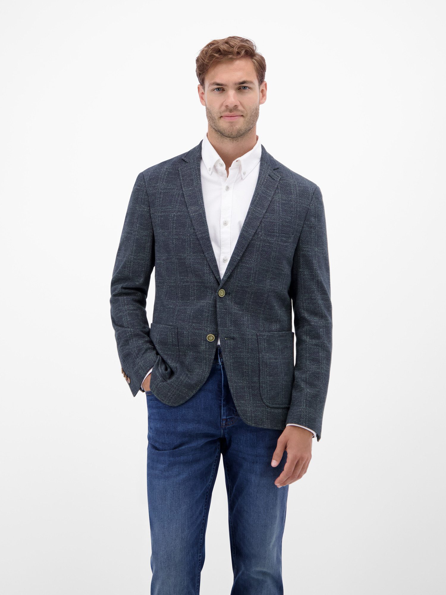 LERROS Jerseysakko LERROS Herren Jerseyblazer, kariert günstig online kaufen