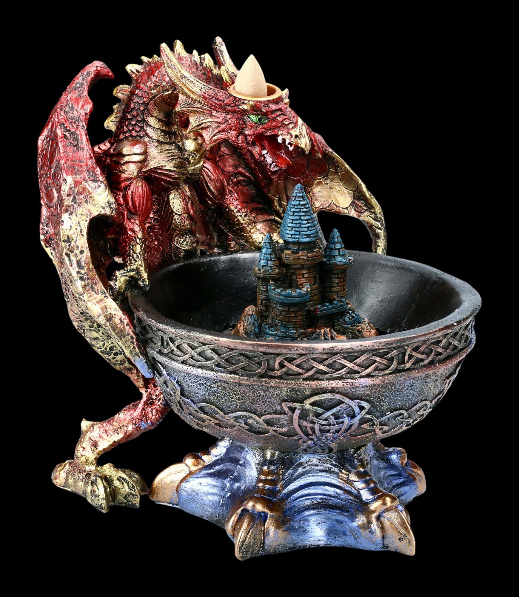 - GmbH Backflow Drachen Figuren Räuchermännchen Schale Räucherhalter - Shop Dekoration Fantasy