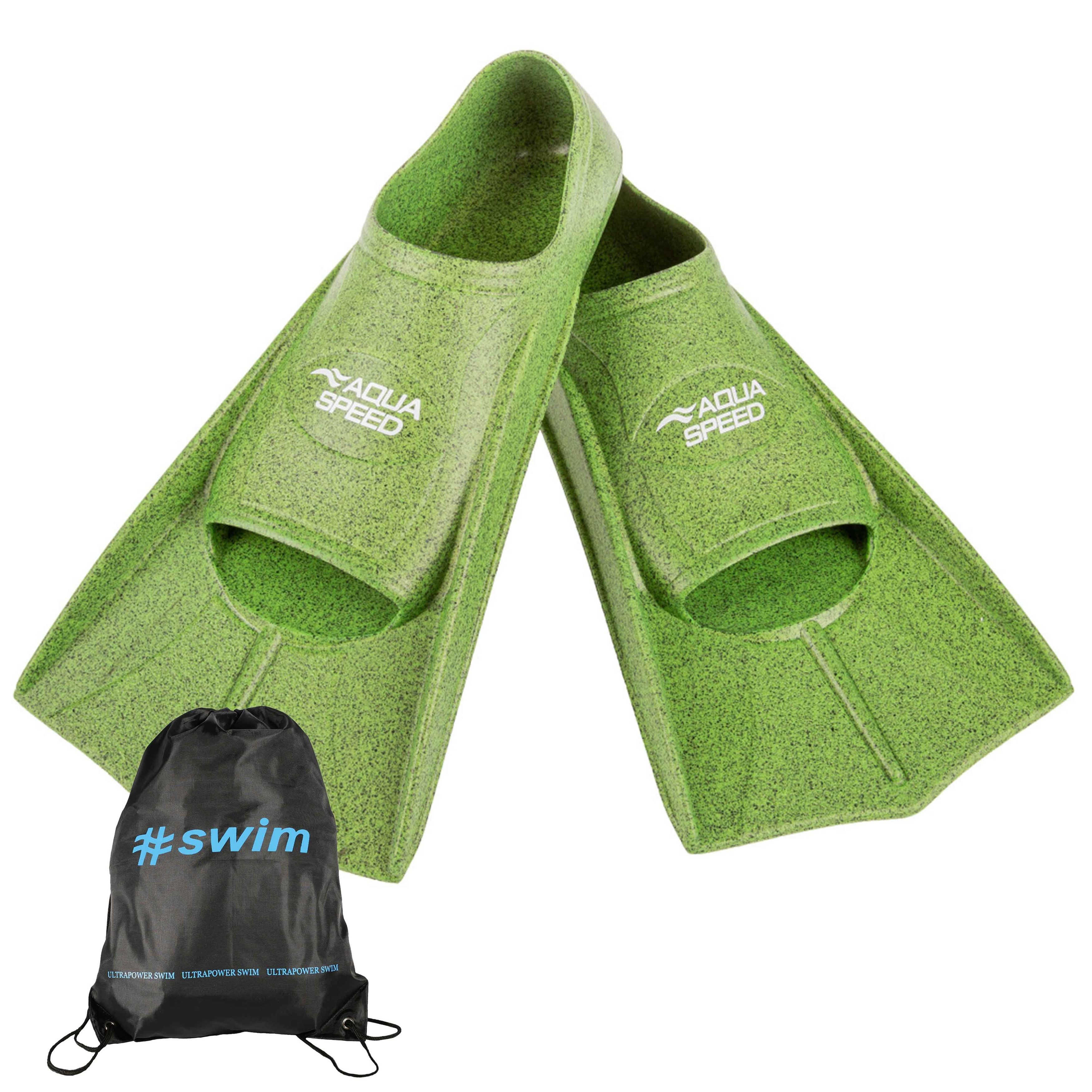 Aqua Speed Flosse Kurze Schwimmflossen Silikon teils recycelt Perfekt fürs Training, Effektive Beinmuskulatur-Stärkung für alle Schwimmstile